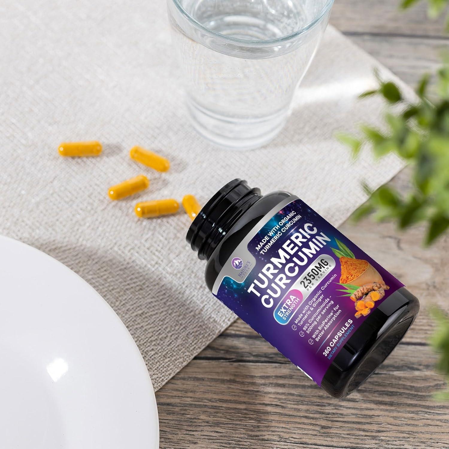 Suplemento de Cúrcuma Curcumina 2350mg Nature's Peak - 360 Cápsulas Veganas