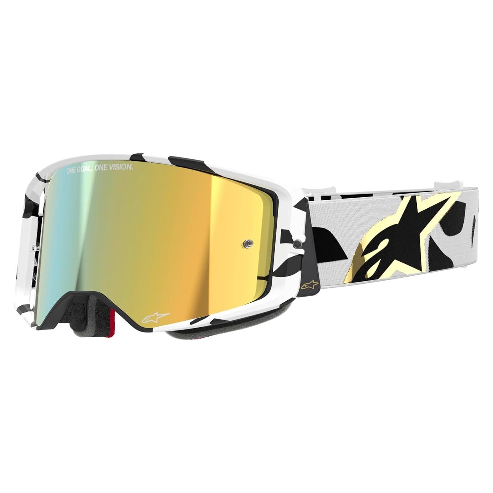 Gafas Alpinestars Supertech MX Off Road - Blanco/Oro Espejo