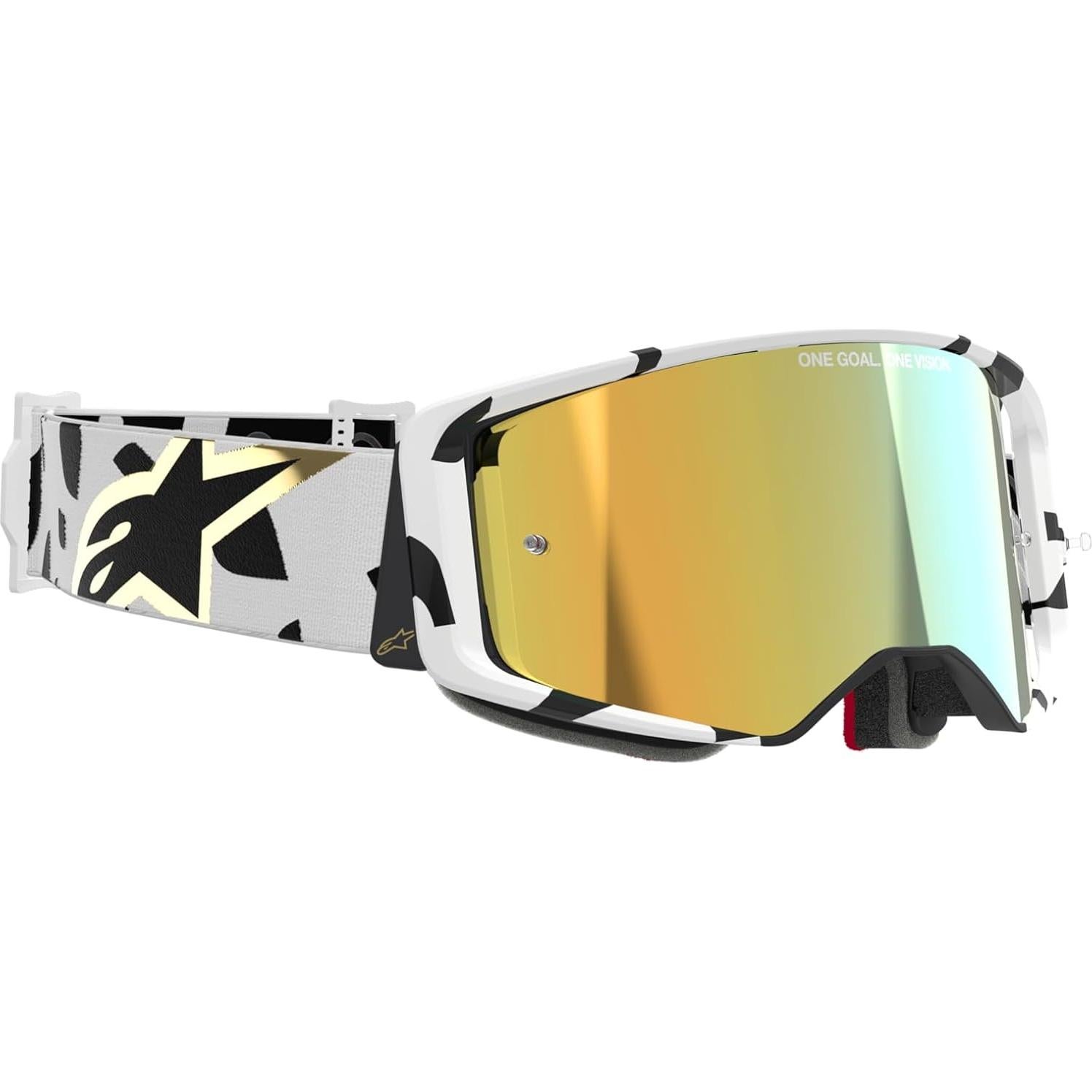 Gafas Alpinestars Supertech MX Off Road - Blanco/Oro Espejo