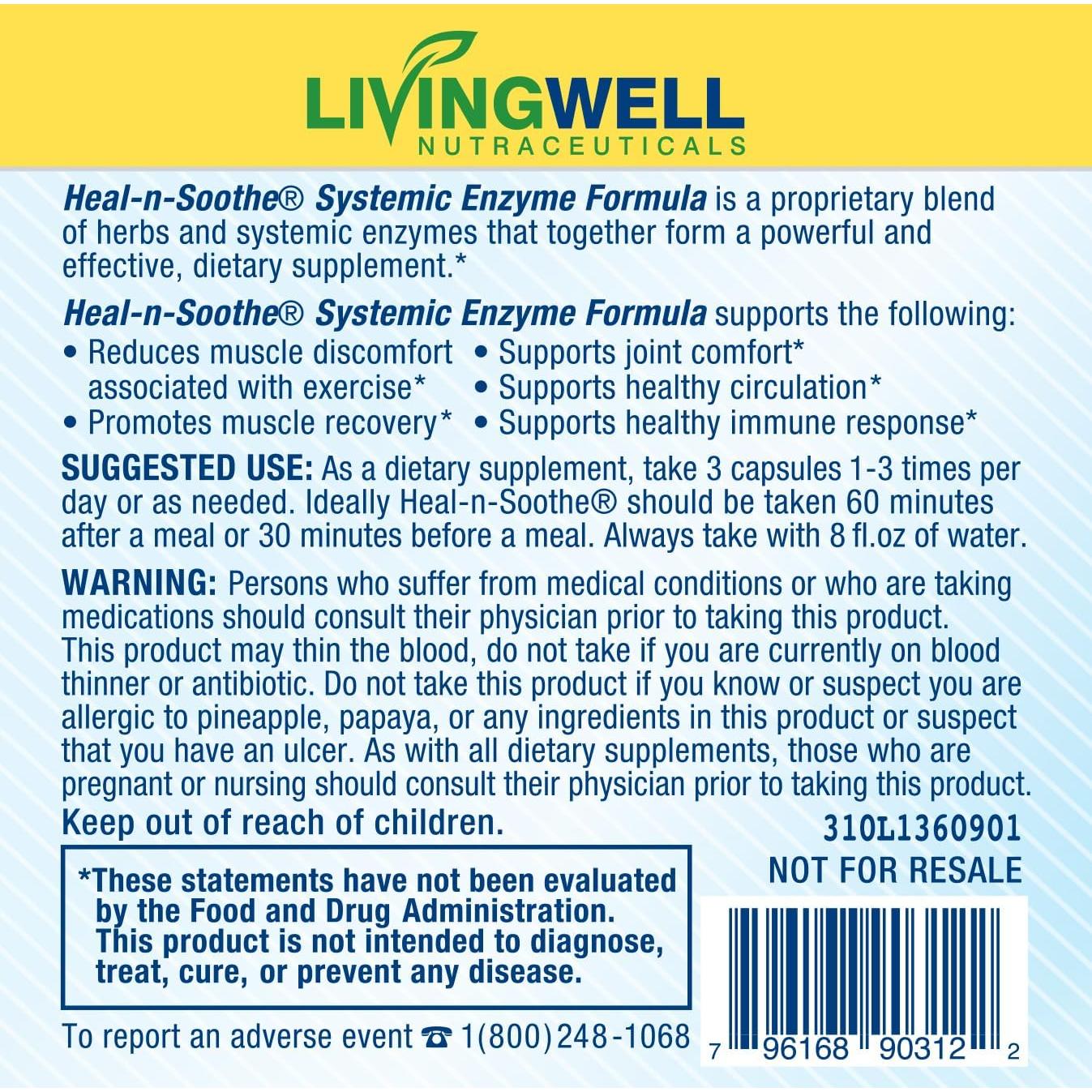 Suplemento Natural Heal-n-Soothe 90 Cápsulas Soporte Articular