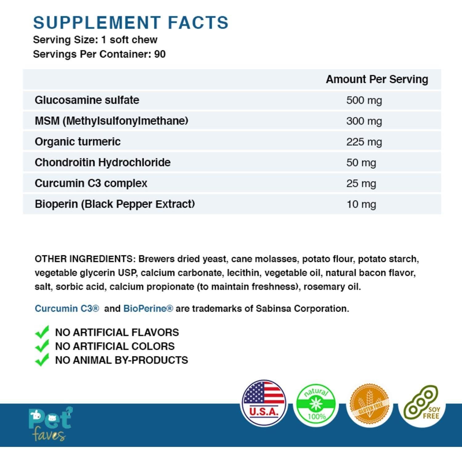 Suplemento Articulaciones Perros Pet Faves - 90 Masticables