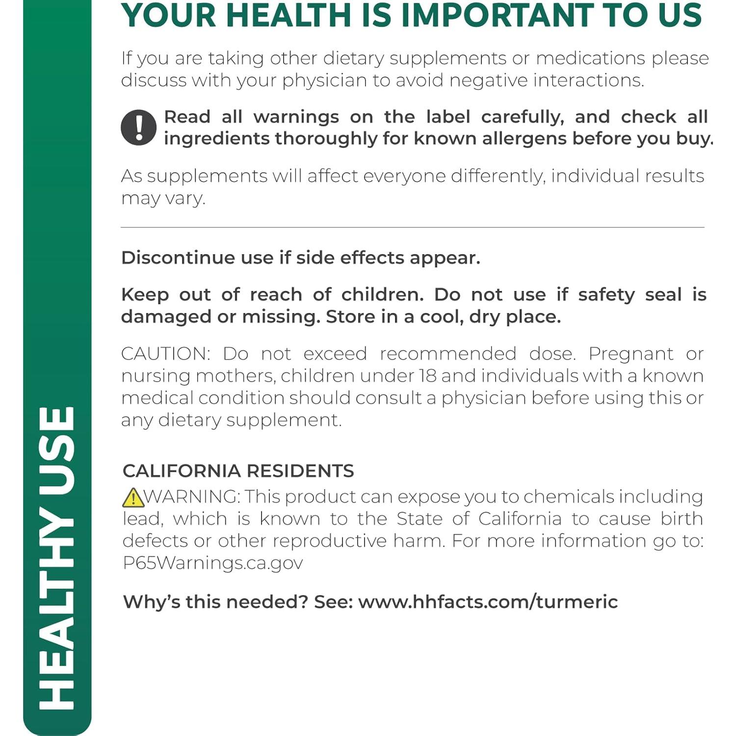 Suplemento de Cúrcuma y Jengibre Healths Harmony 1980mg 90 Cápsulas