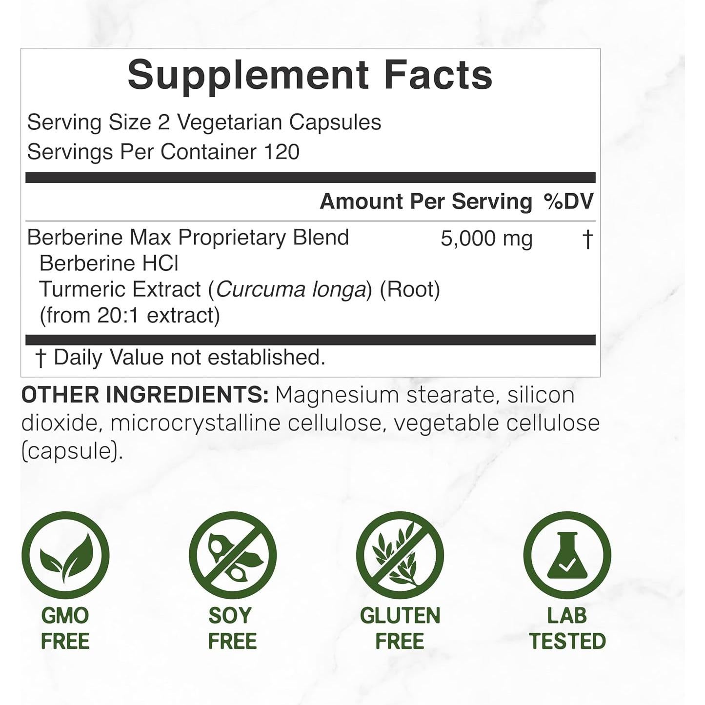 Suplemento Deal Berberina Max 5000mg con Cúrcuma 240 Cápsulas