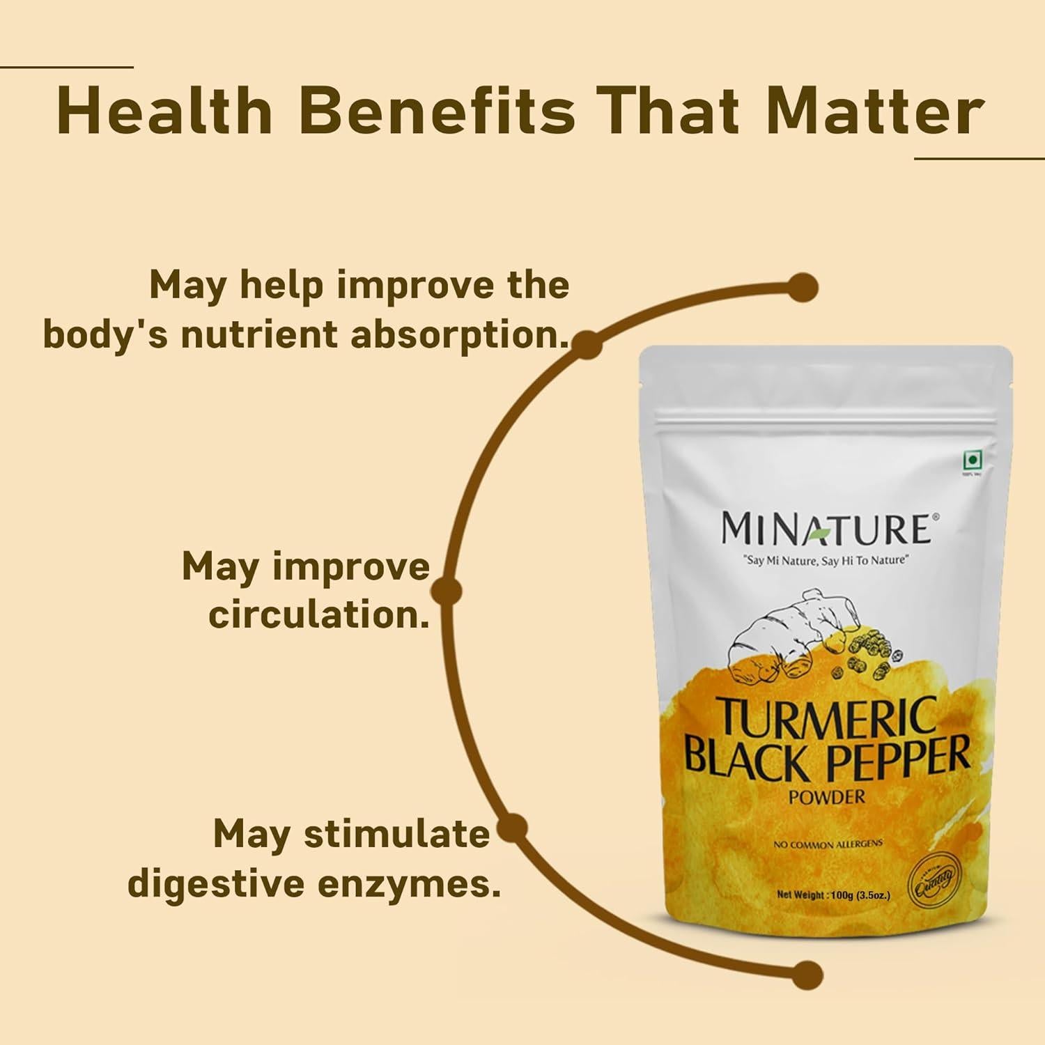 Polvo de Pimienta Negra y Cúrcuma Mi Naturaleza 227g Vegano