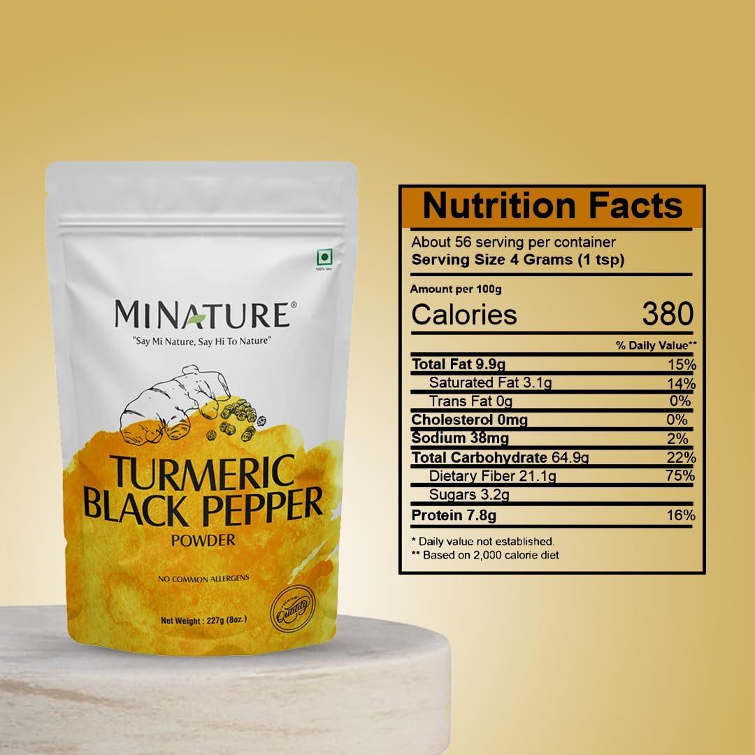 Polvo de Pimienta Negra y Cúrcuma Mi Naturaleza 227g Vegano
