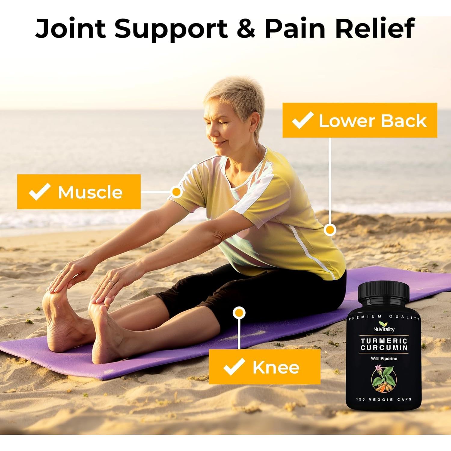 Cápsulas de Cúrcuma y Curcumina NuVitality - 120 Unidades