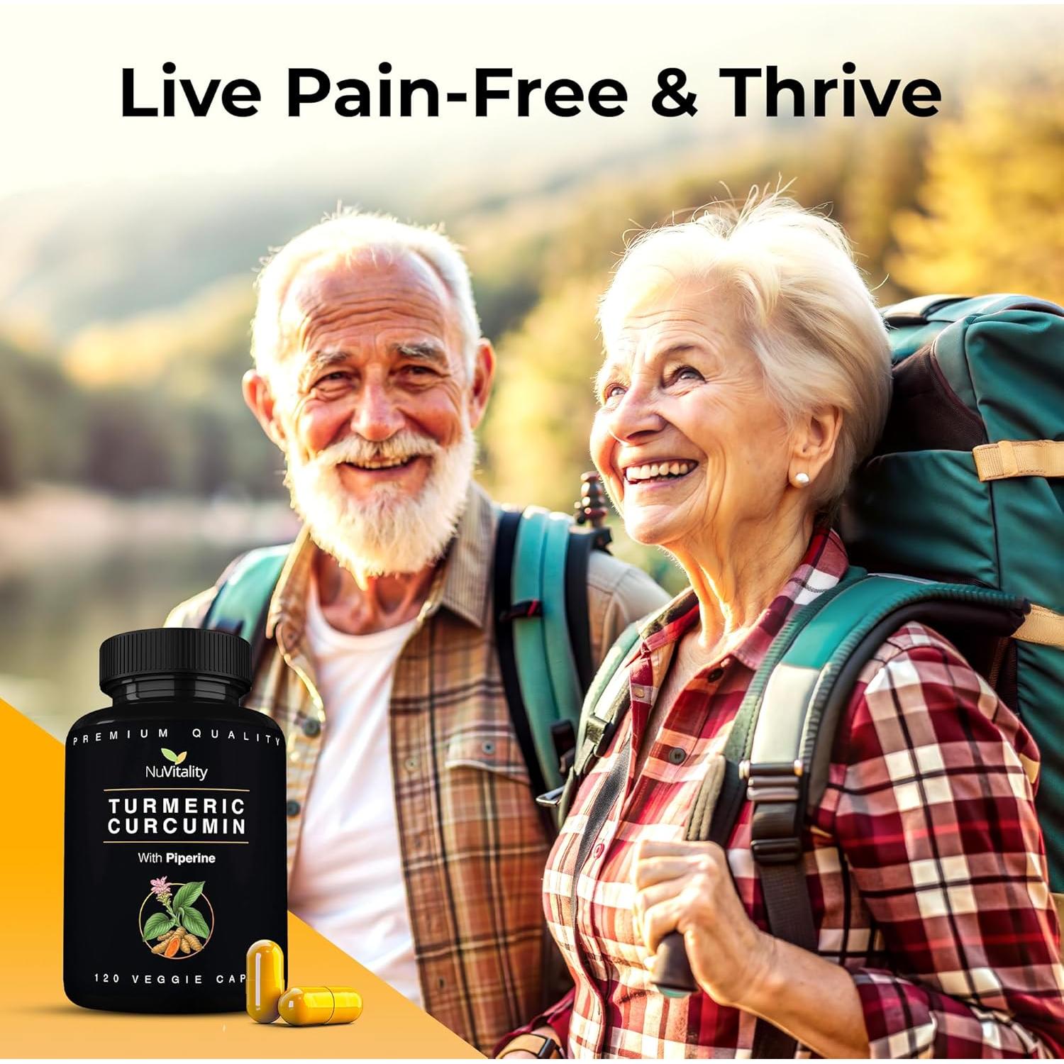 Cápsulas de Cúrcuma y Curcumina NuVitality - 120 Unidades