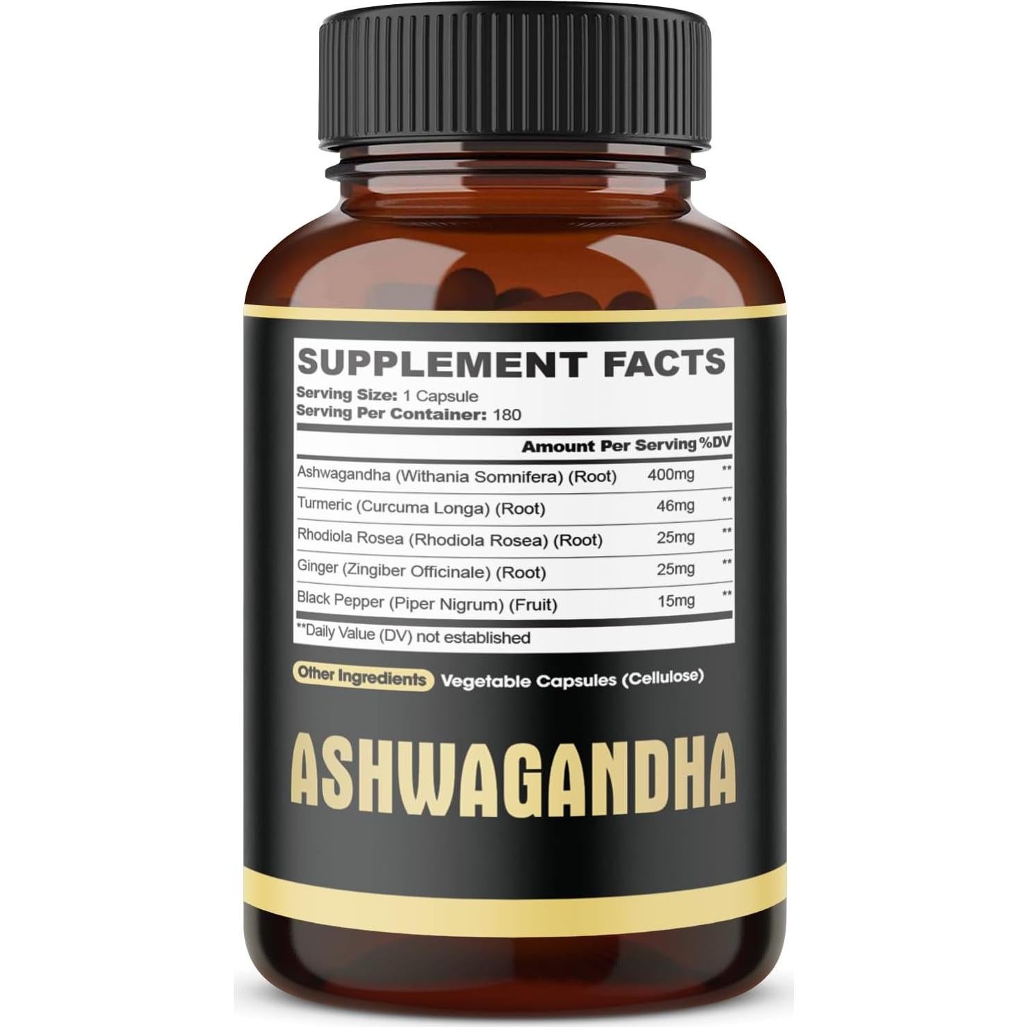 Cápsulas de Ashwagandha Agobi 180 Veganas 5en1 con Cúrcuma