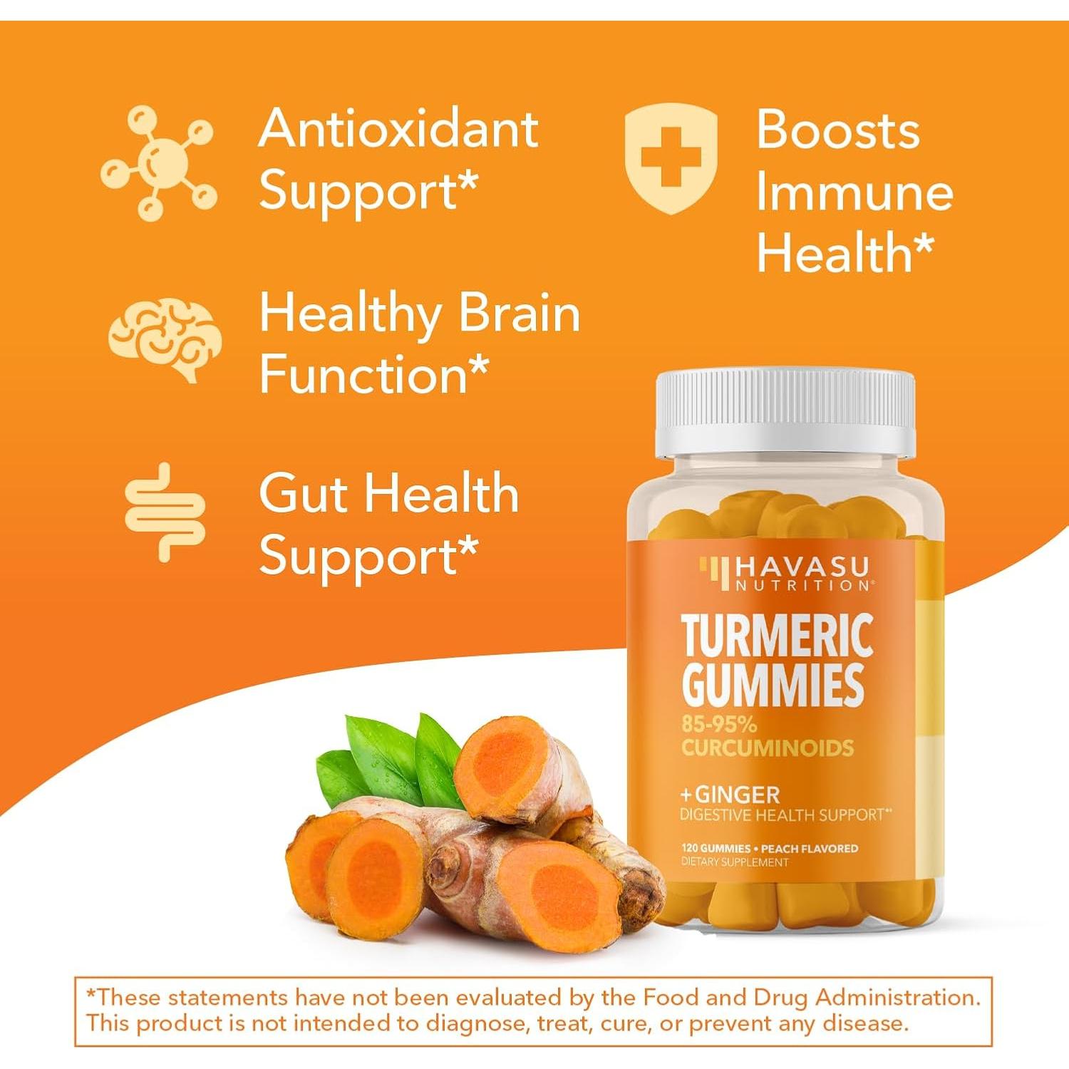 Gomitas de Cúrcuma y Jengibre Havasu - 120 Unidades Veganas