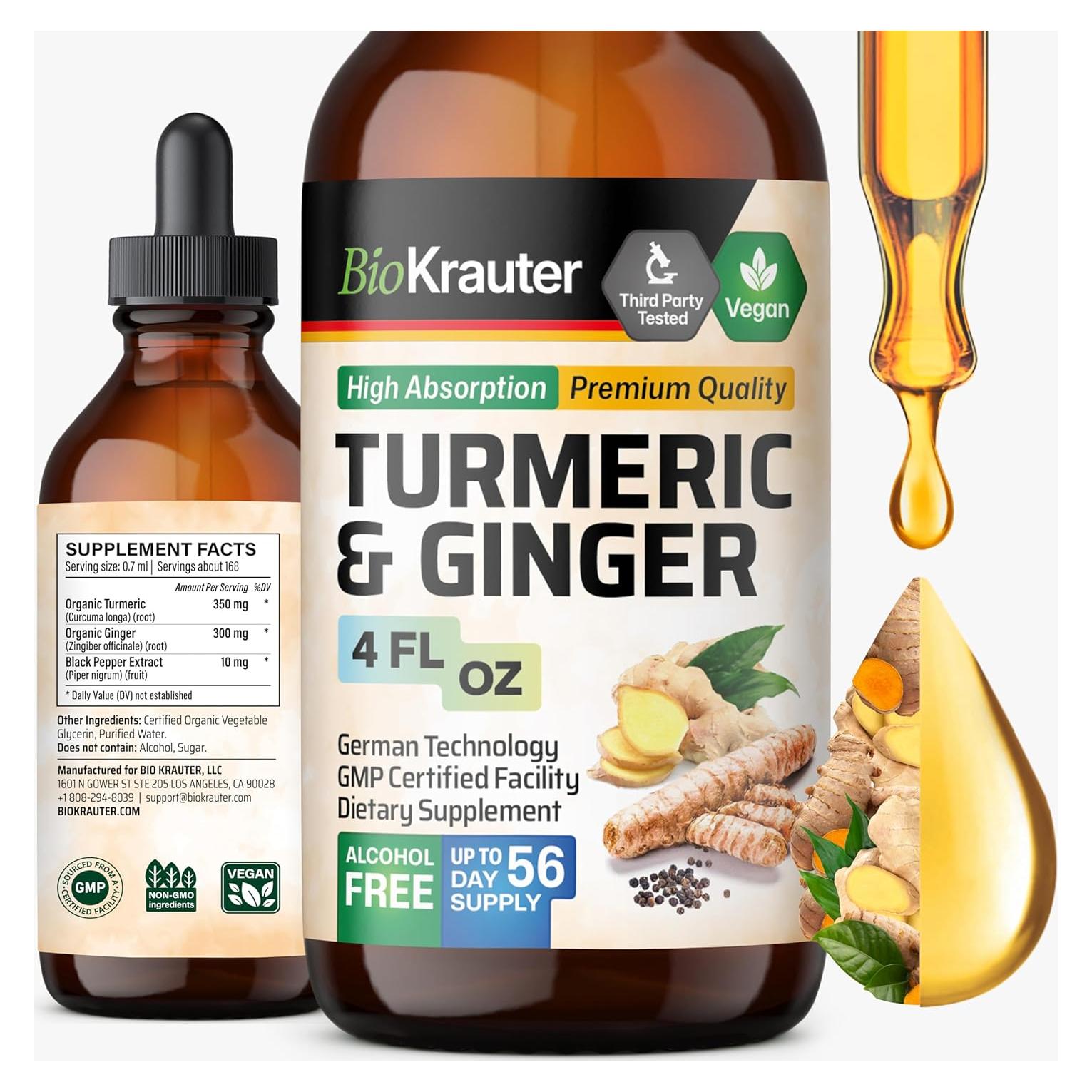 Suplemento de Cúrcuma y Jengibre BIO KRAUTER 118 ml Vegano