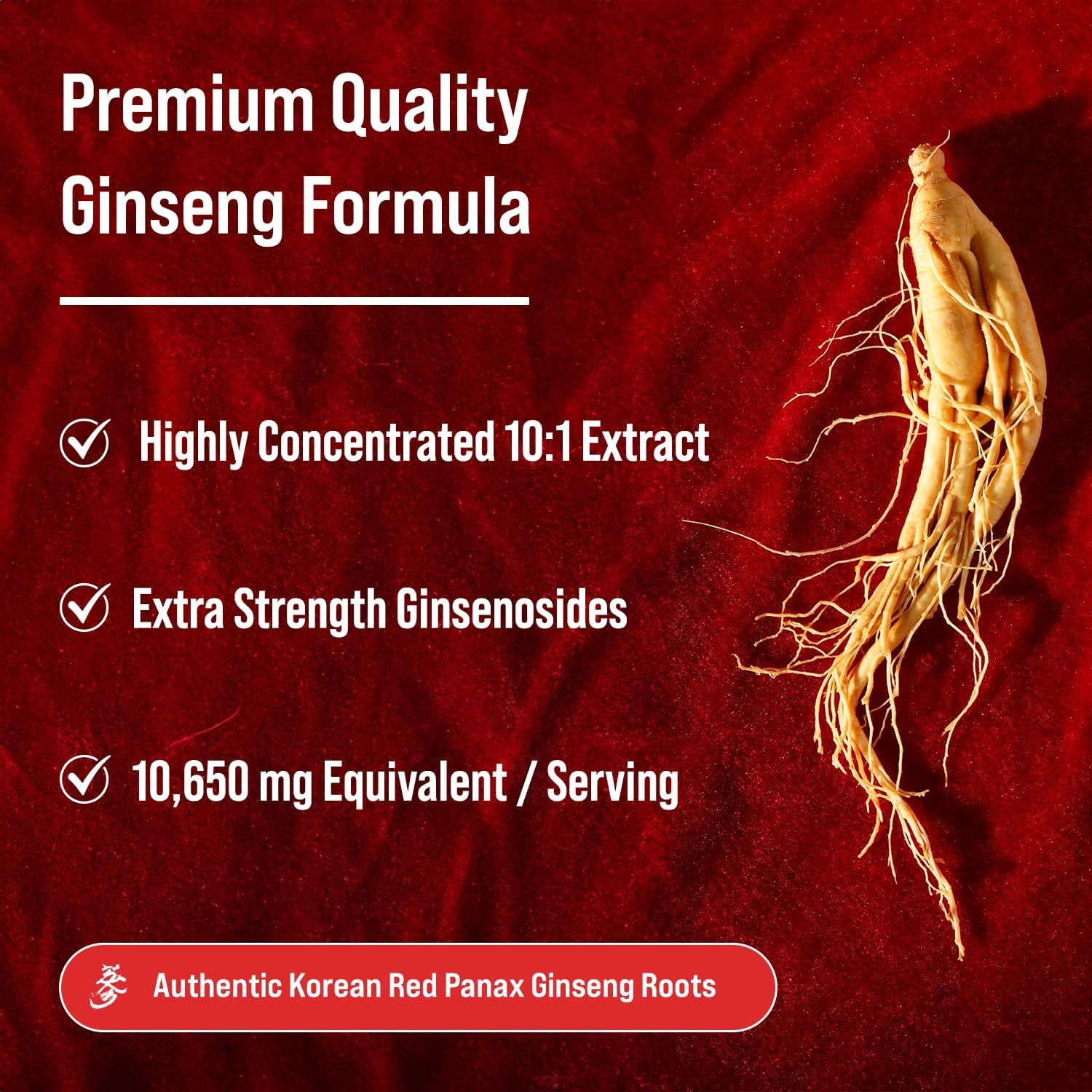Cápsulas de Ginseng Rojo Panax NutraChamps 120 Unidades