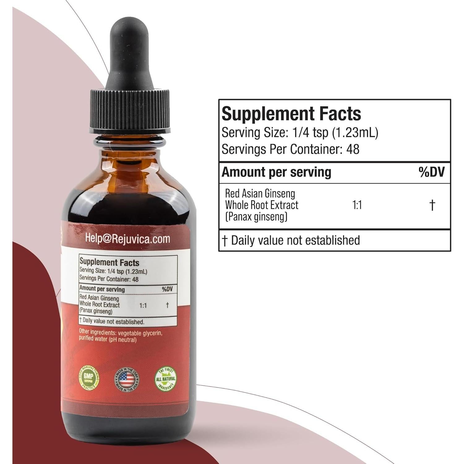 Ginseng Activo Rejuvica 30ml - Ginseng Rojo Panax Líquido