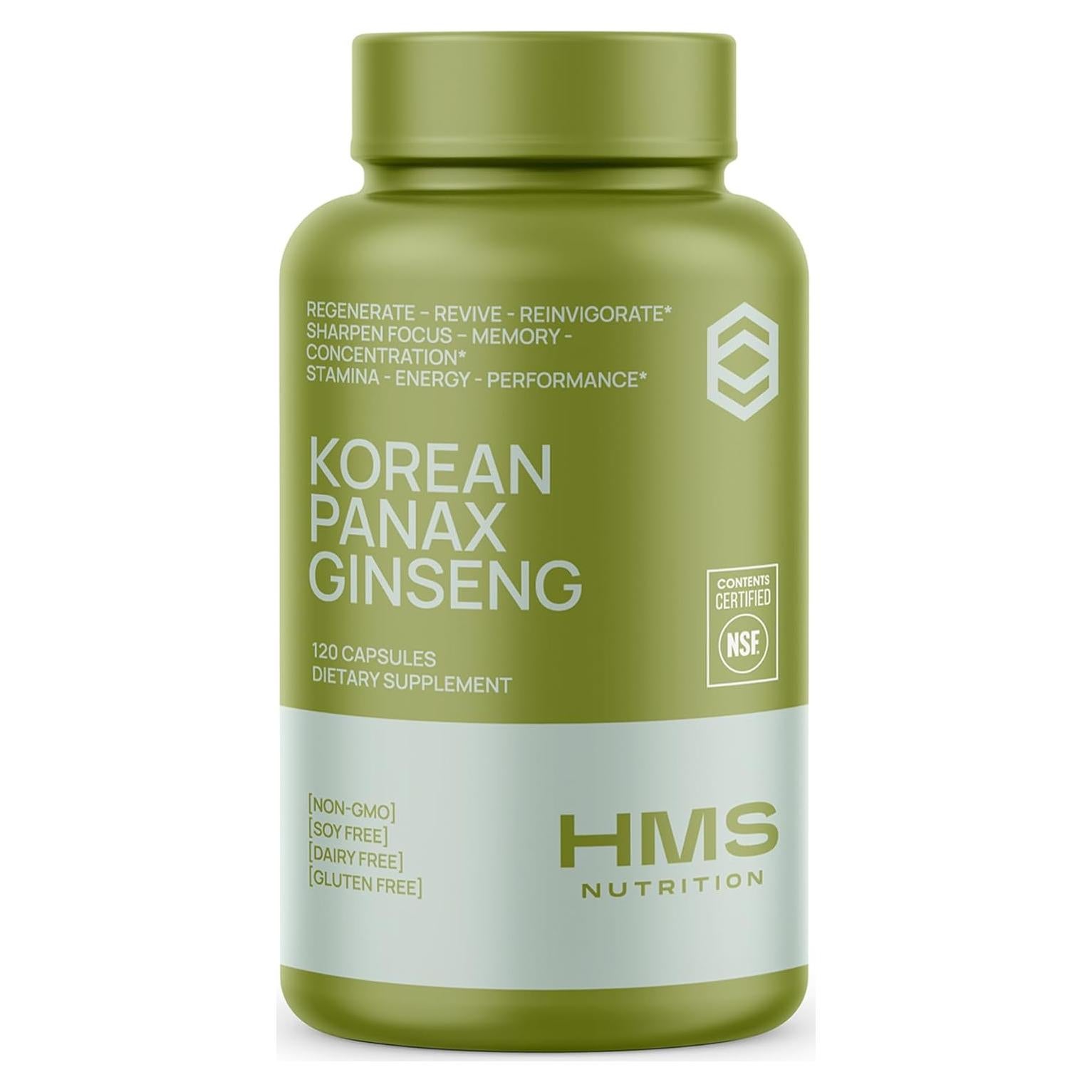 Ginseng Rojo Panax Coreano 2000mg 120 Cápsulas Veganas