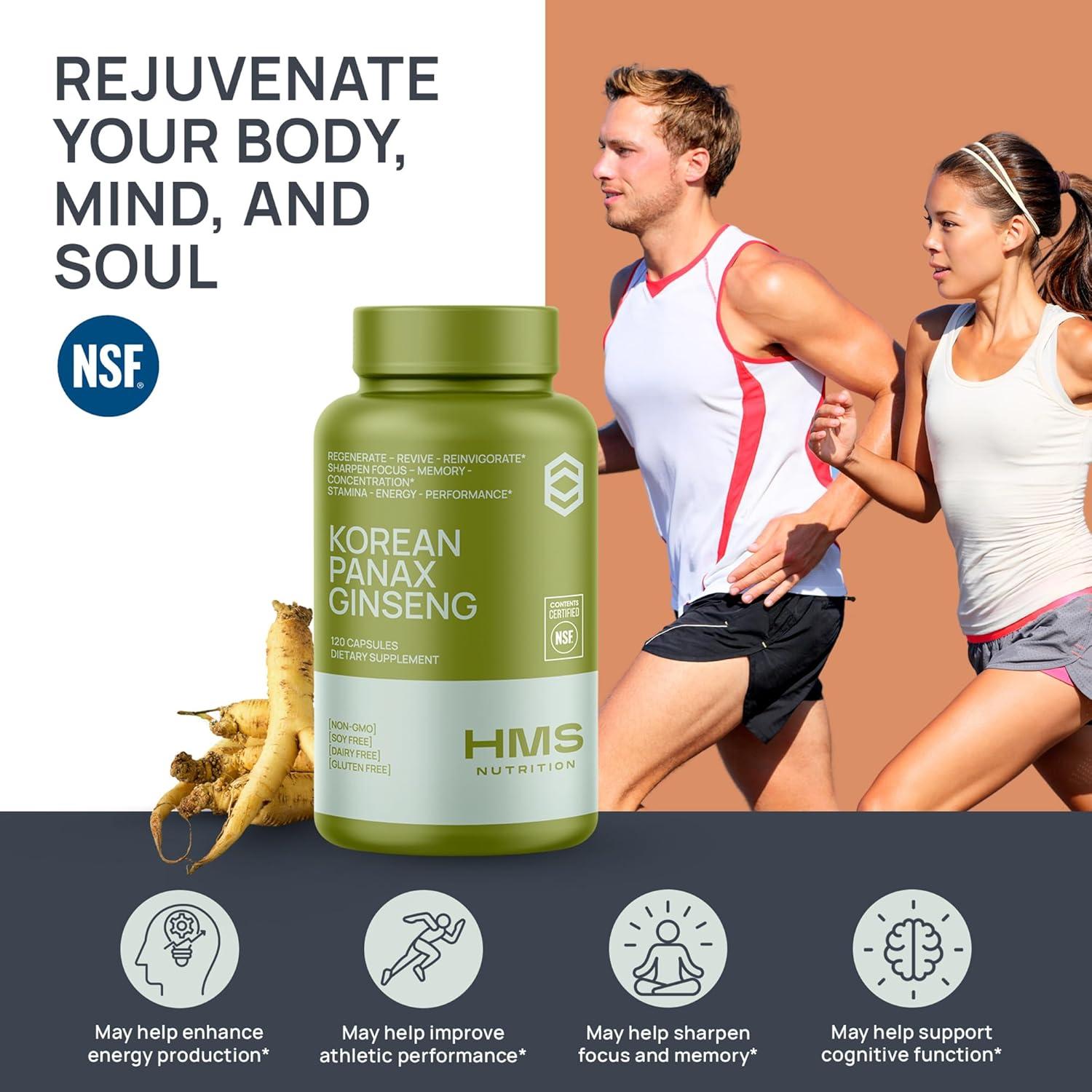 Ginseng Rojo Panax Coreano 2000mg 120 Cápsulas Veganas