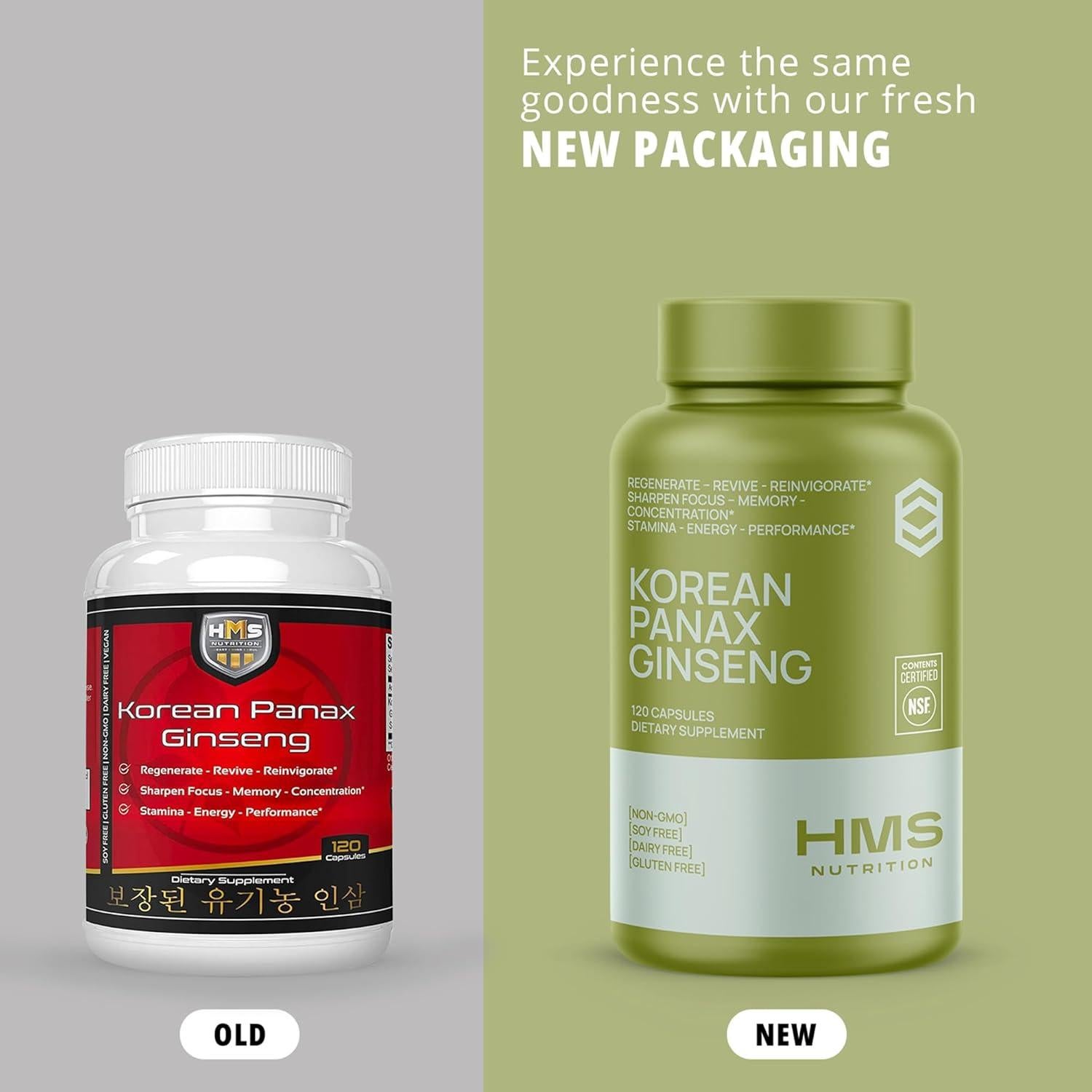 Ginseng Rojo Panax Coreano 2000mg 120 Cápsulas Veganas