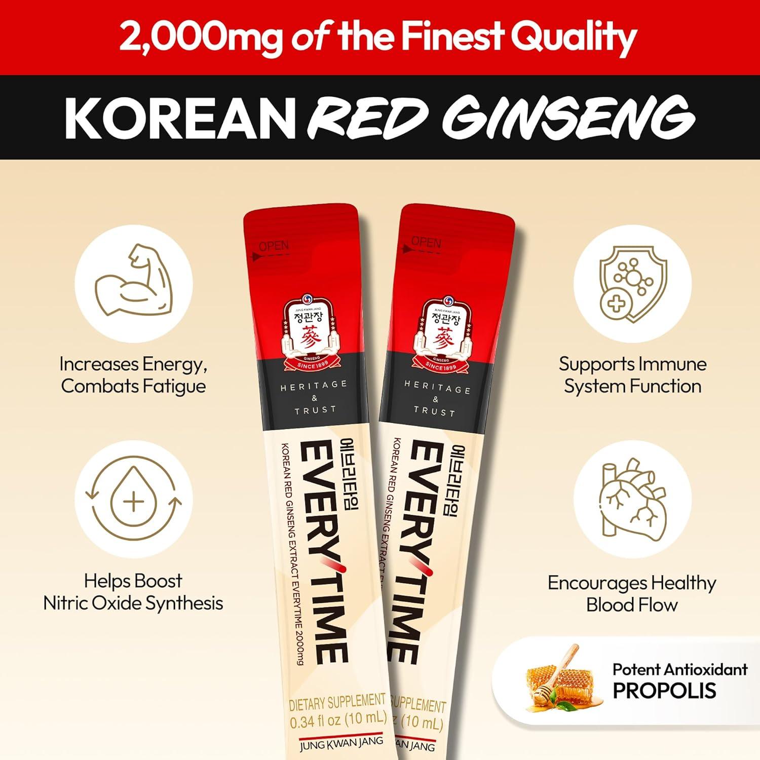 Extracto de Ginseng Rojo Coreano JungKwanJang 2000mg - 10 Sticks