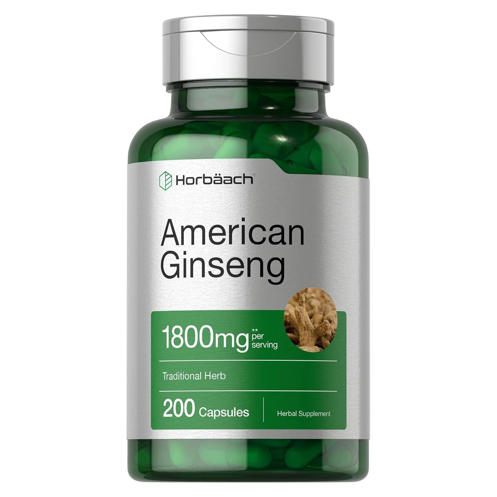 Cápsulas de Ginseng Americano Horbaach 1800 mg 200 Unidades