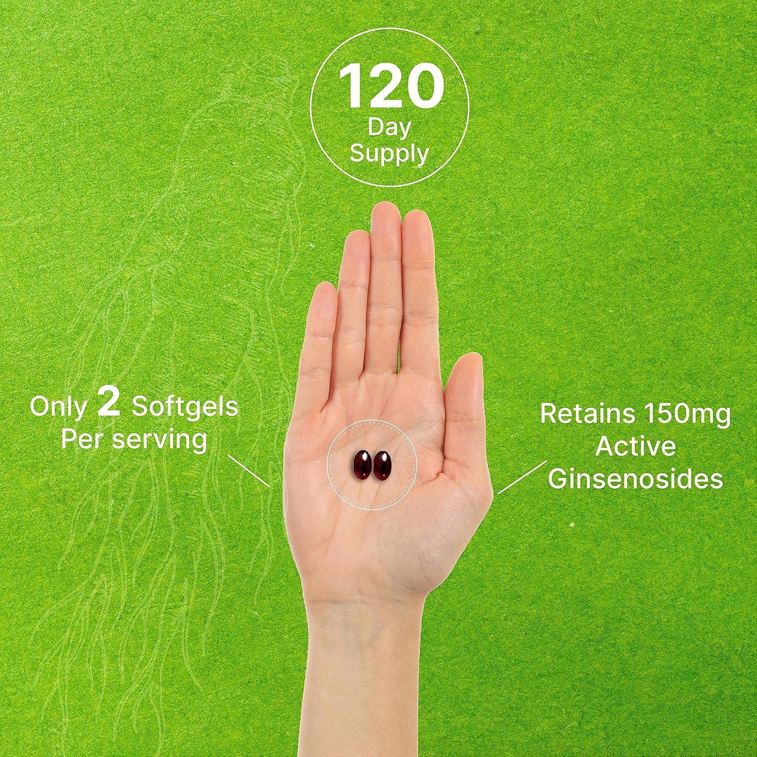 Ginseng Rojo Coreano Panax 7500mg - 240 Geles Blandos 150mg