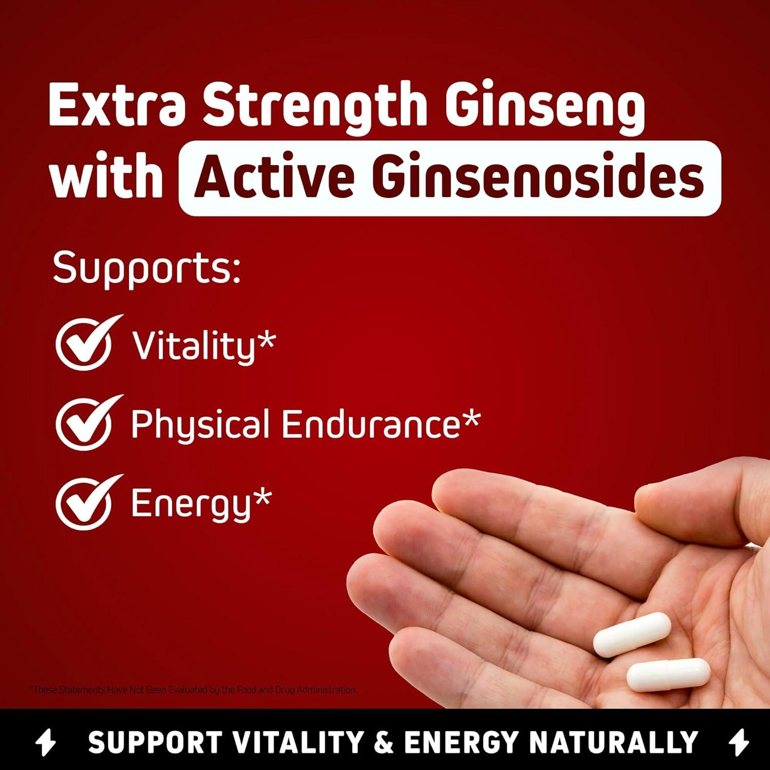 Suplemento Energético Ginseng Rojo Panax Herbtonics 1500mg 120 Cápsulas Veganas