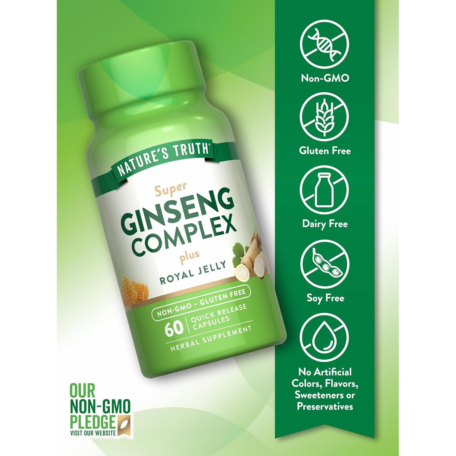 Complejo de Ginseng La Verdad de la Naturaleza 60 Cápsulas