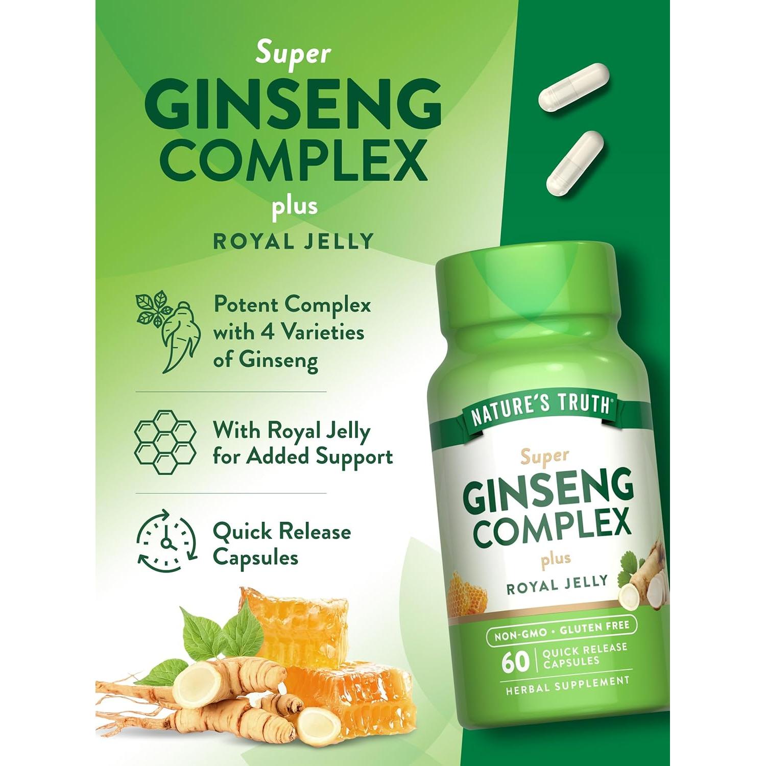 Complejo de Ginseng La Verdad de la Naturaleza 60 Cápsulas
