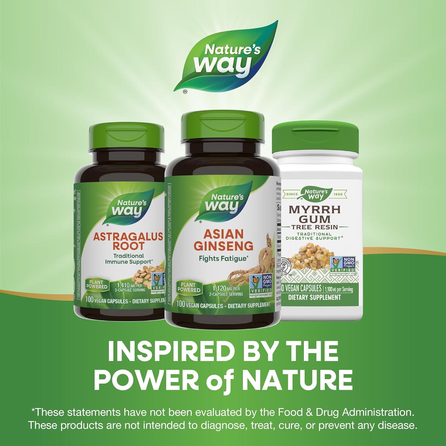 Ginseng Asiático Nature's Way 1120mg 100 Cápsulas Veganas