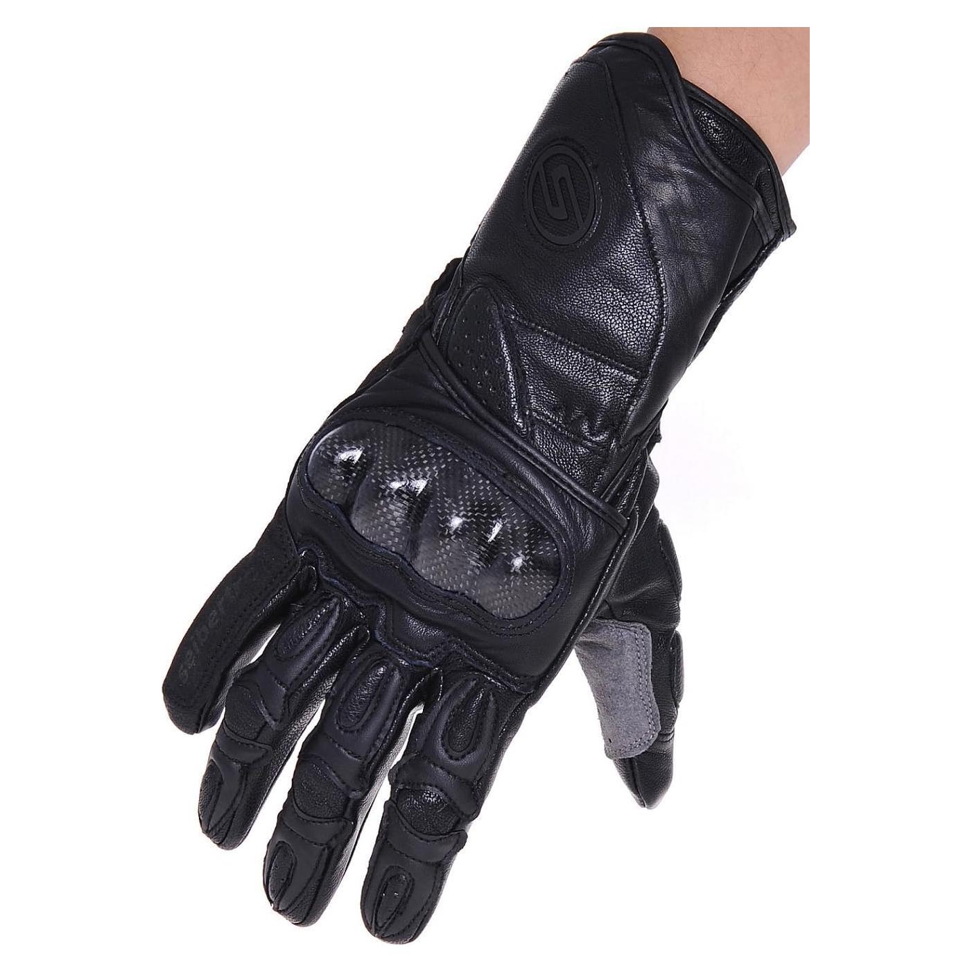 Guantes de Motocicleta Seibertron SP-2 Cuero Negro Talla S