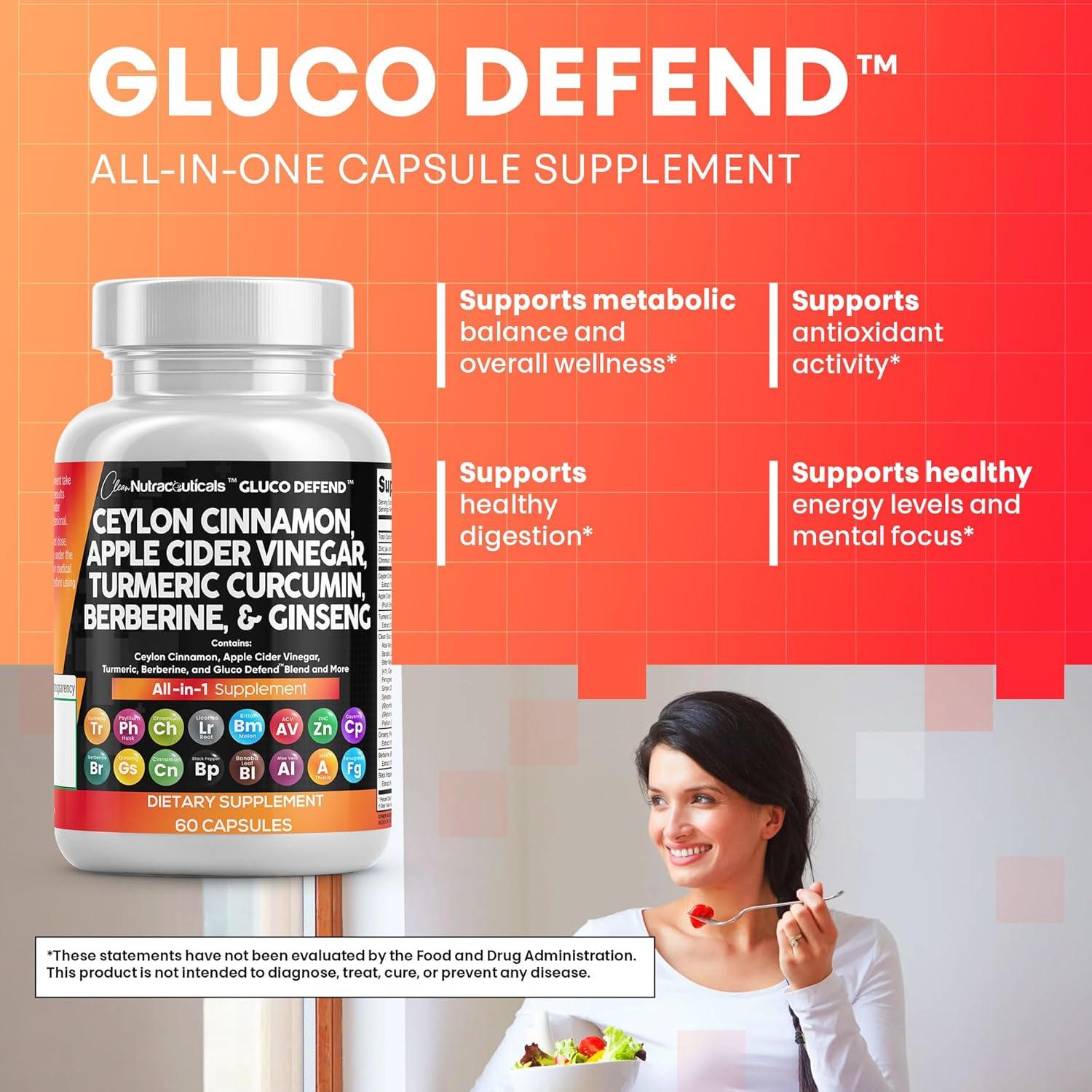 Suplemento Gluco Defend Clean Nutraceuticals 16 en 1