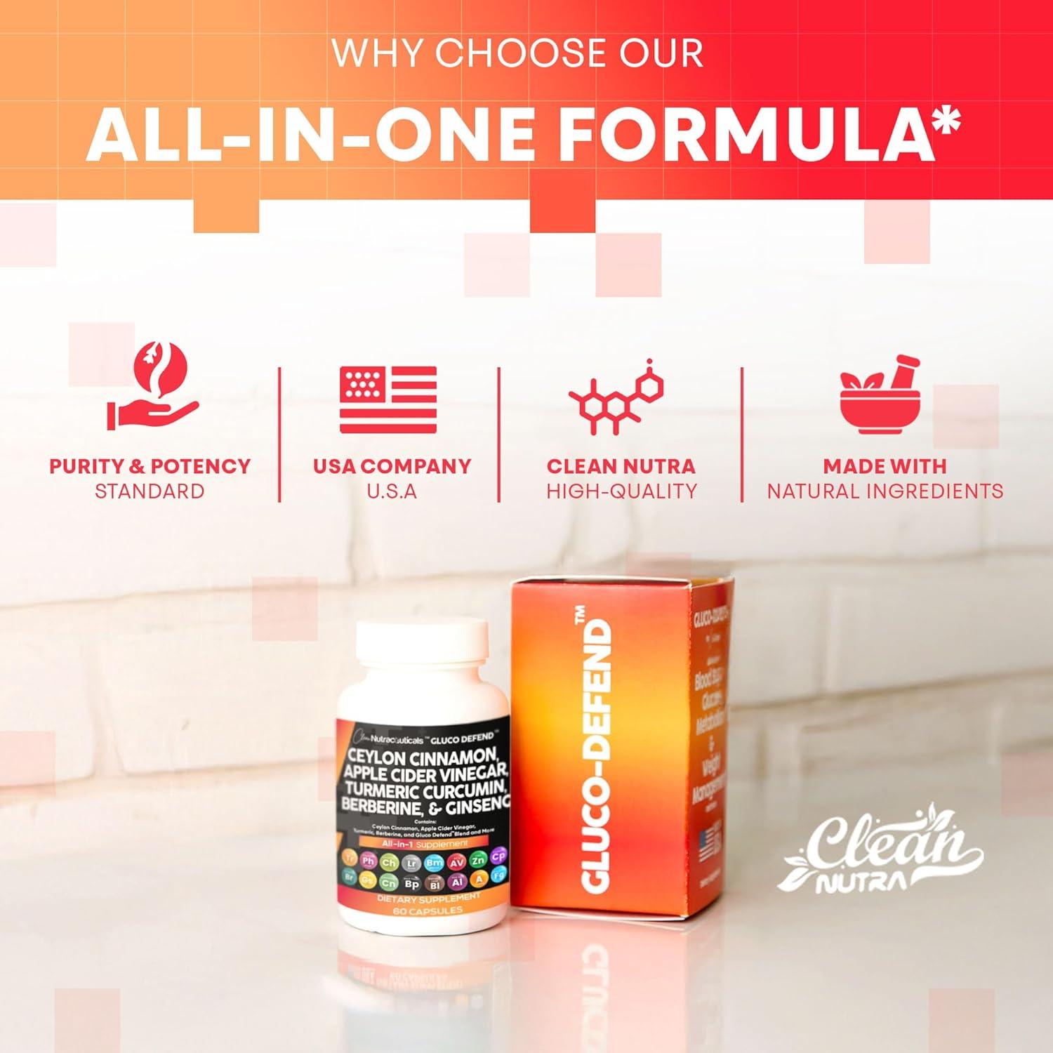 Suplemento Gluco Defend Clean Nutraceuticals 16 en 1