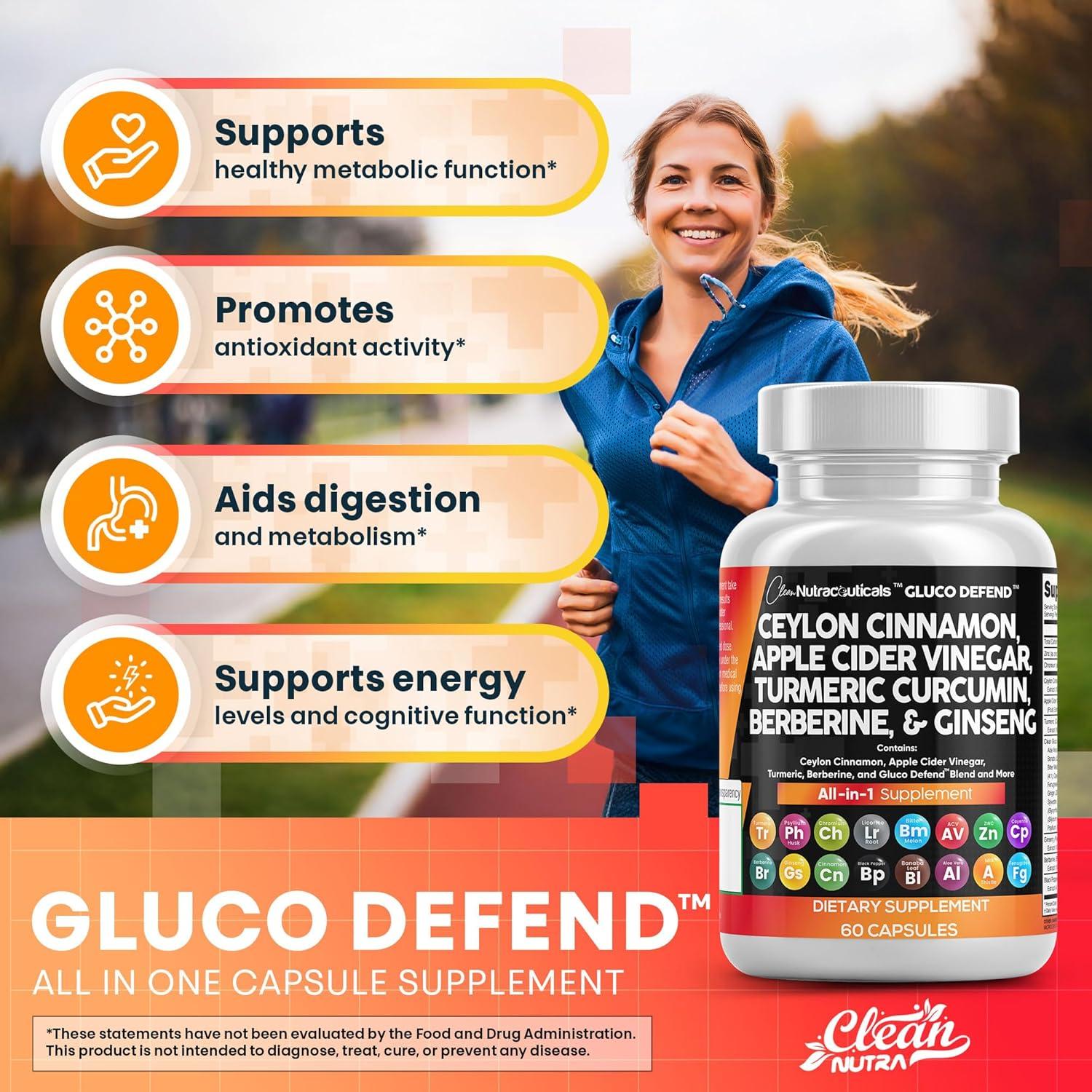 Suplemento Gluco Defend Clean Nutraceuticals 16 en 1