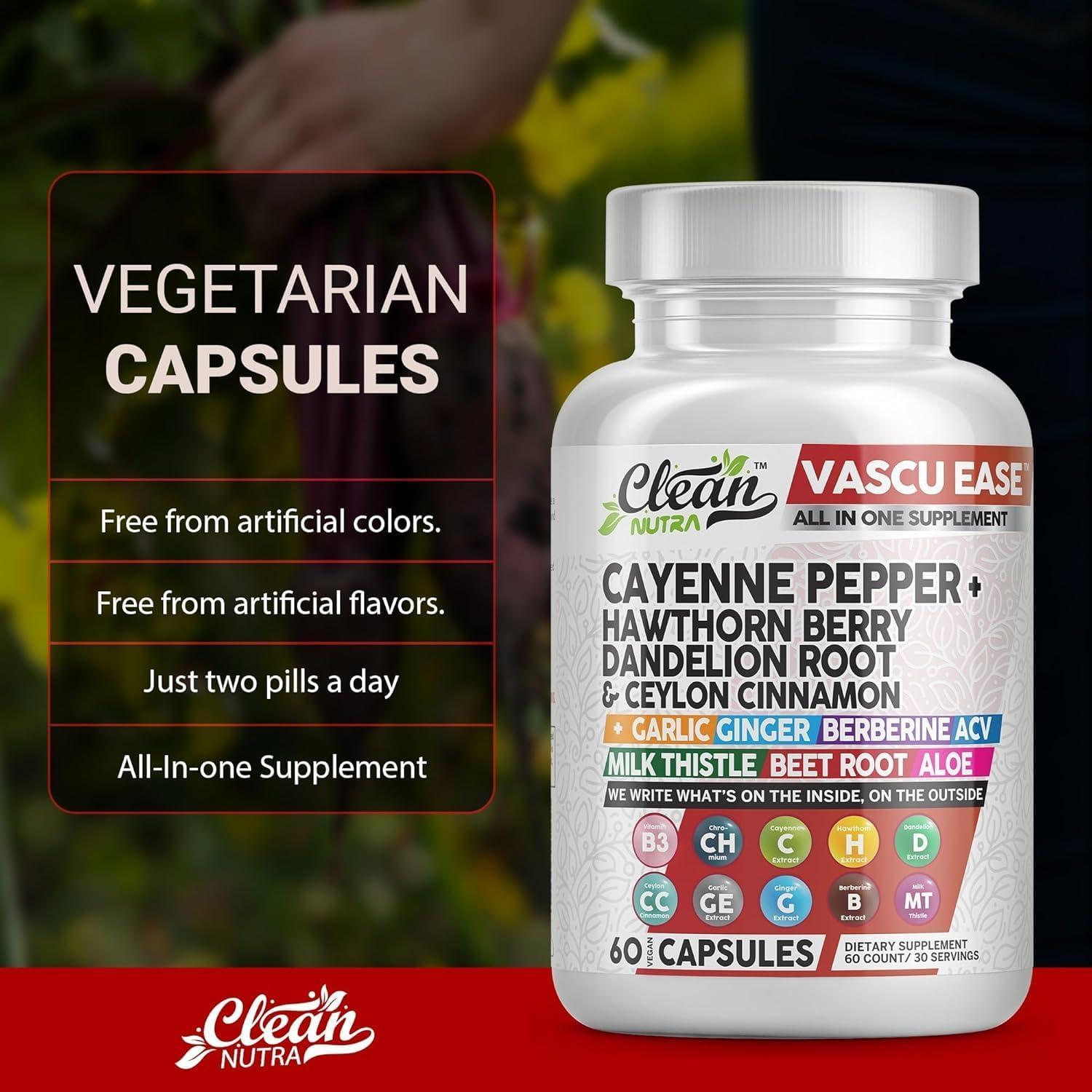 Suplemento Vascu Ease Clean Nutra 60 Cápsulas Salud Vascular