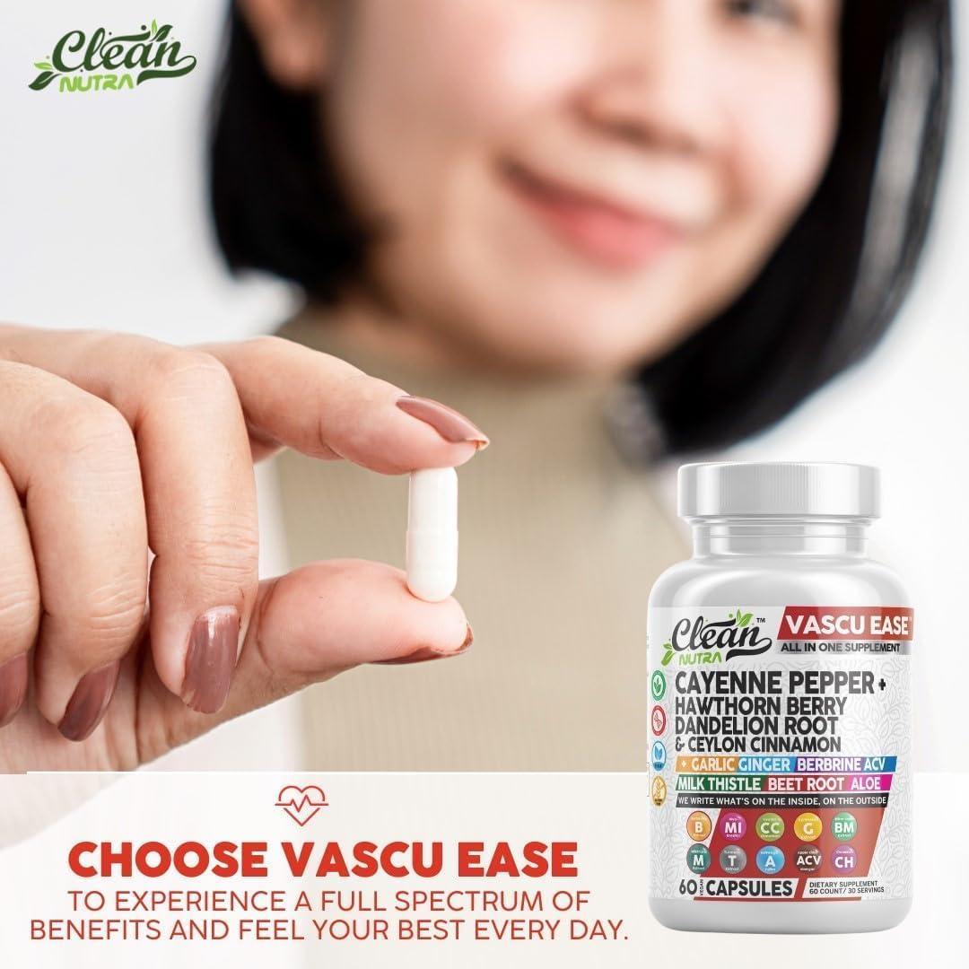 Suplemento Vascu Ease Clean Nutra 60 Cápsulas Salud Vascular