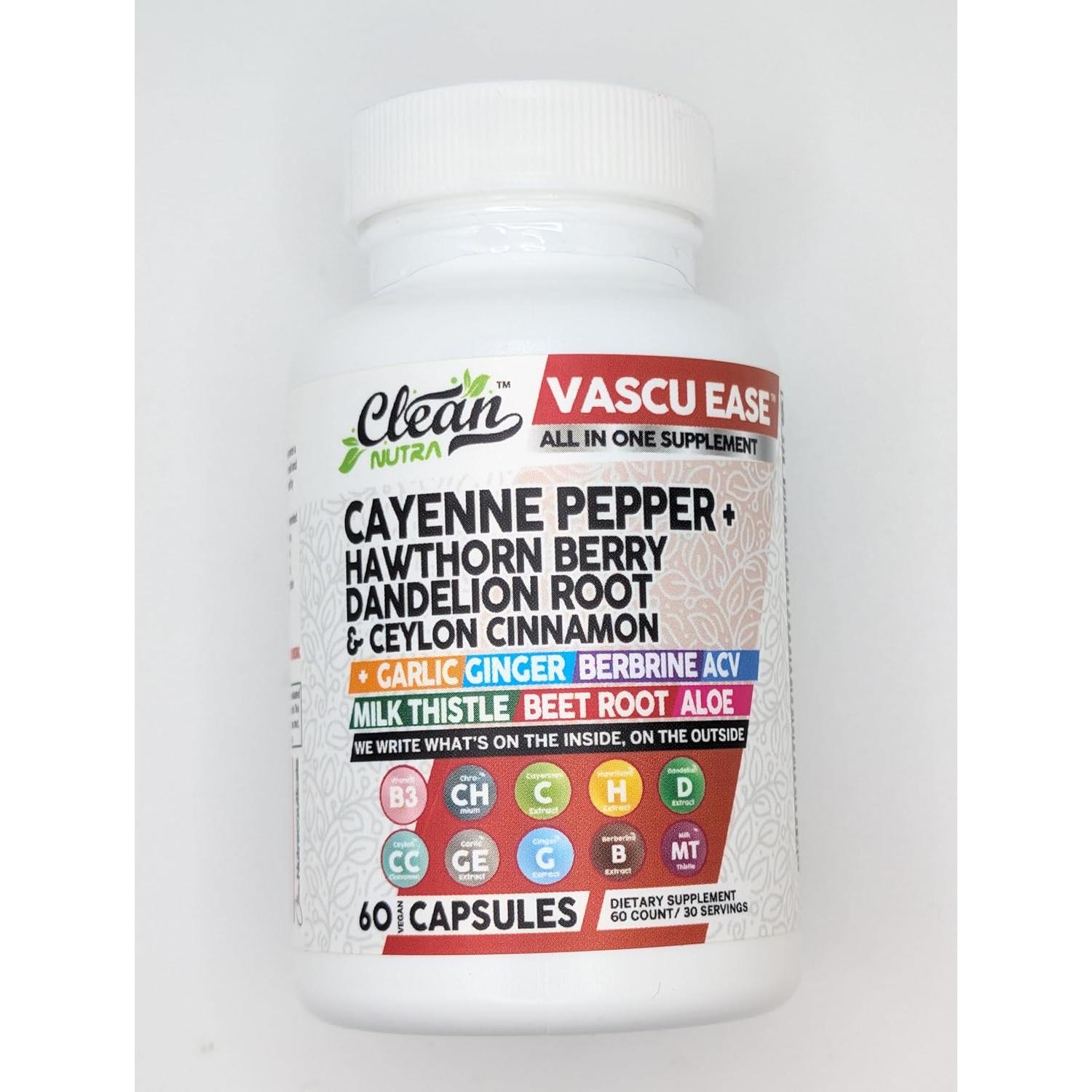 Suplemento Vascu Ease Clean Nutra 60 Cápsulas Salud Vascular