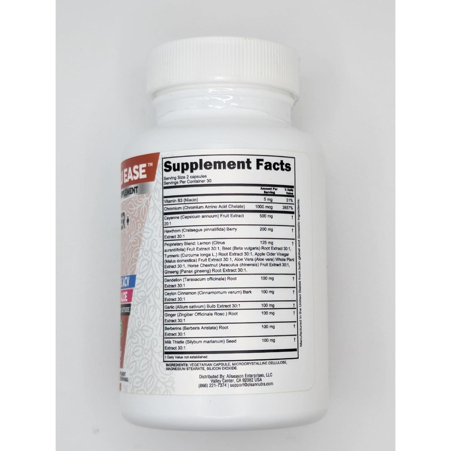 Suplemento Vascu Ease Clean Nutra 60 Cápsulas Salud Vascular