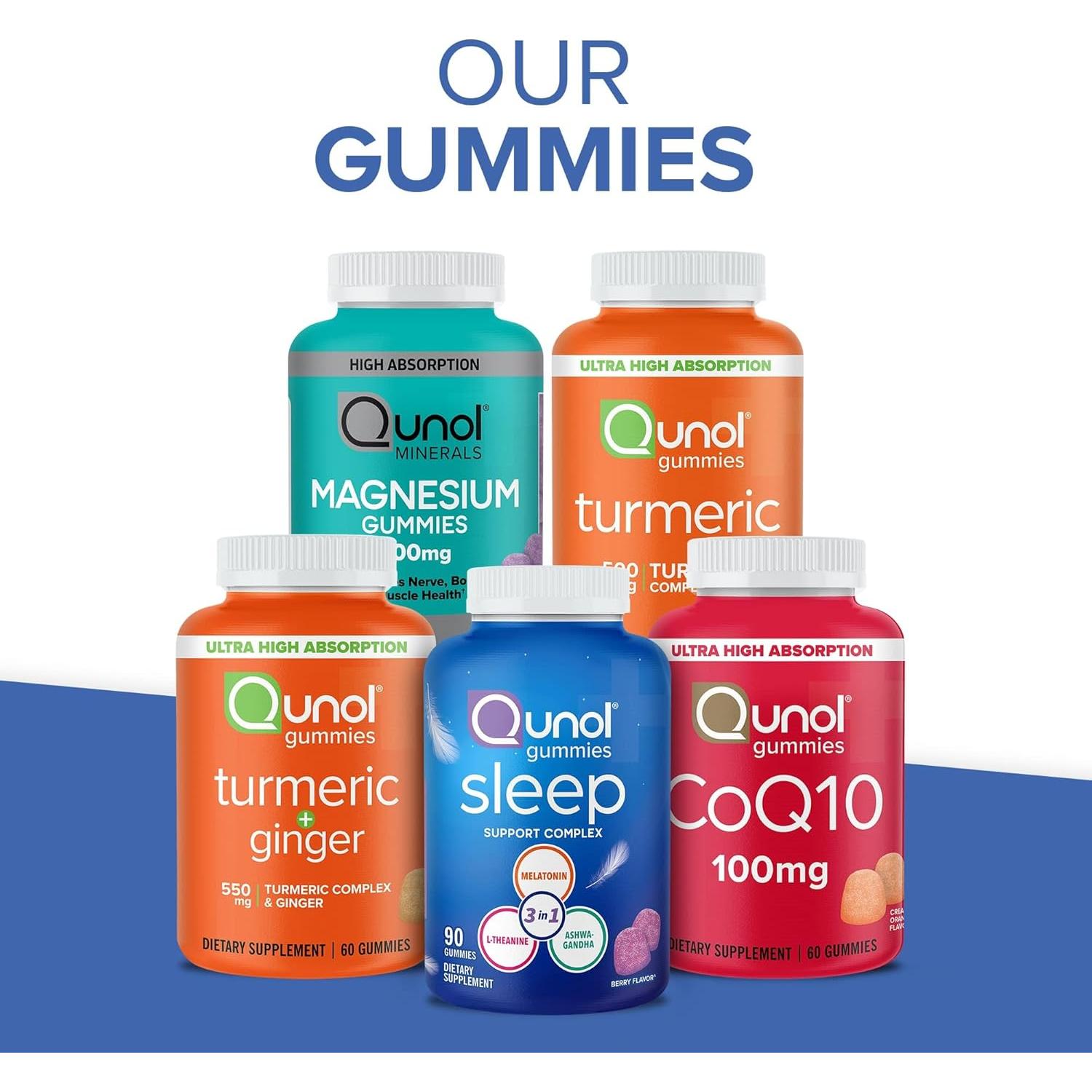 Gomitas Veganas Qunol de Cúrcuma y Jengibre 90 Unidades