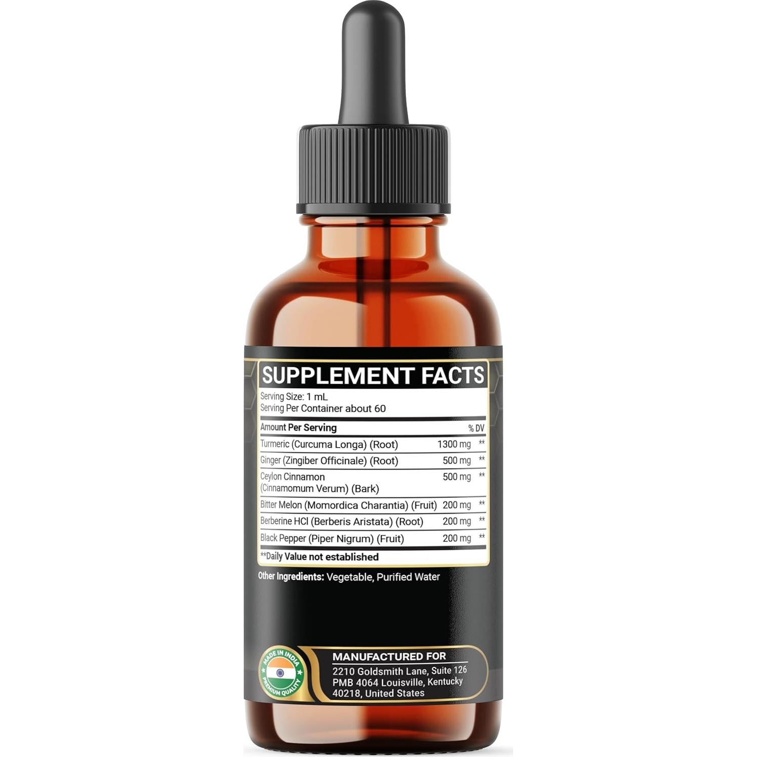 Suplemento Líquido de Cúrcuma Penhoment 60ml - 60 Porciones