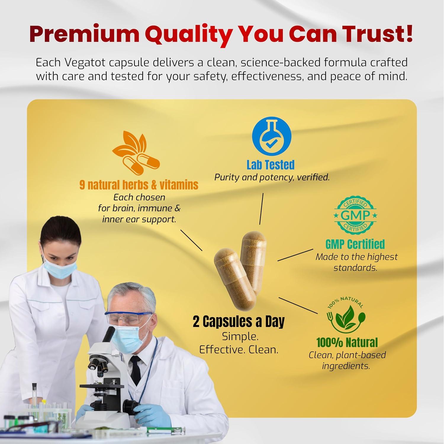 Suplemento Vegatot para Vértigo con Ginkgo Biloba y Vitaminas B