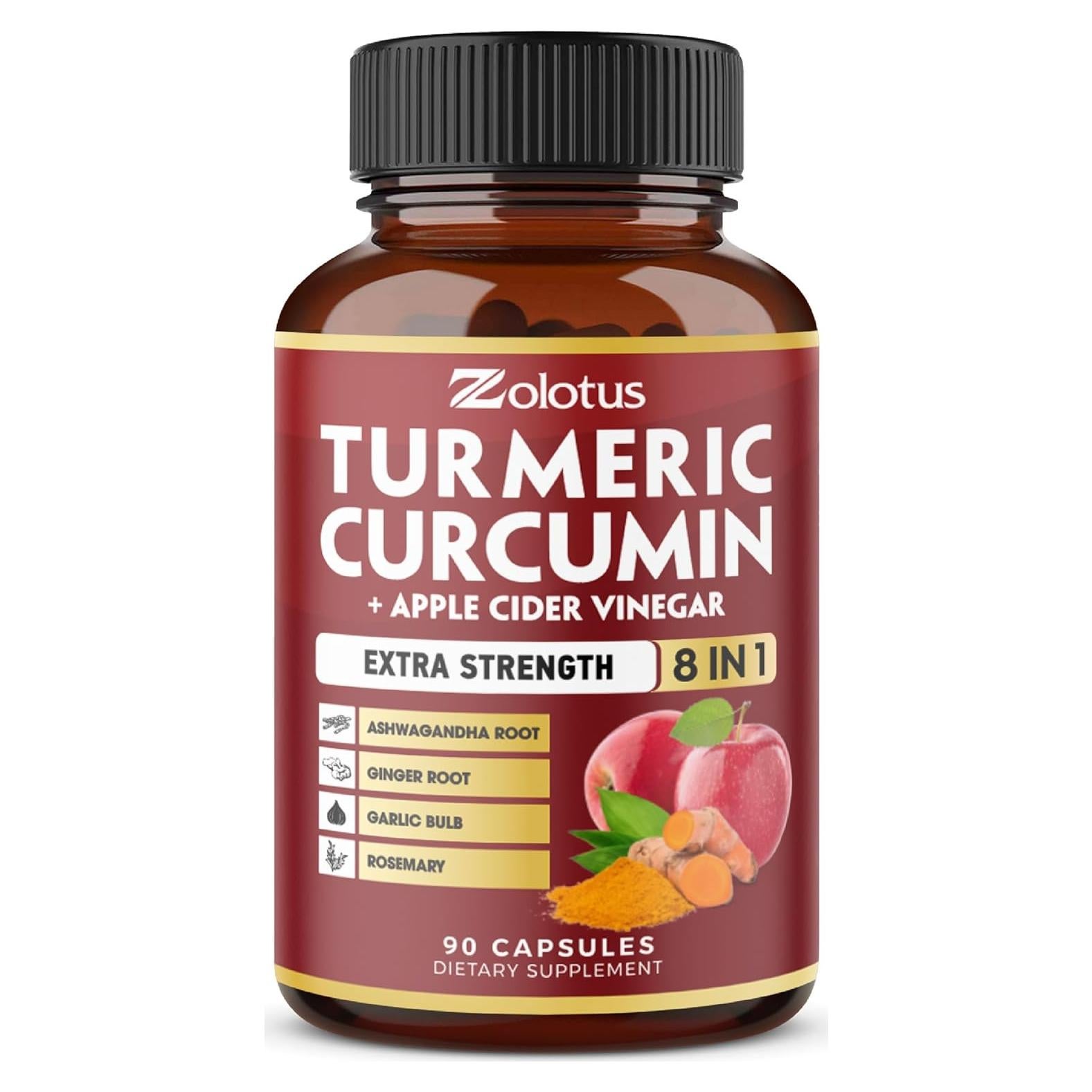 Suplemento 7 en 1 Cápsulas de Cúrcuma Zolotus 90 Unidades