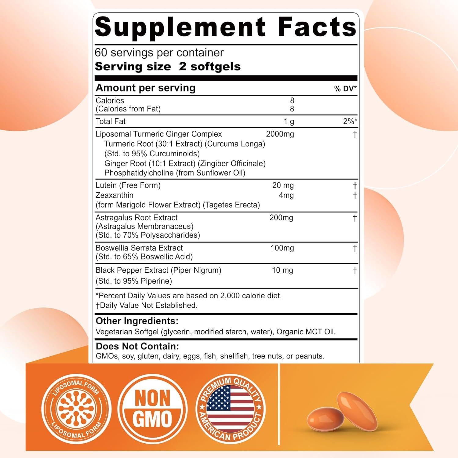 Suplemento Liposomal de Cúrcuma y Jengibre 2000mg - 120 Cápsulas