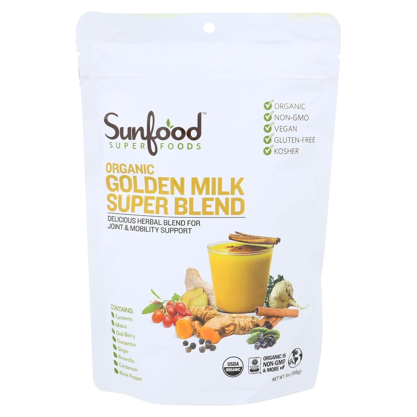 Mezcla Superfood de Leche Dorada Sunfoods - 170 g Orgánica