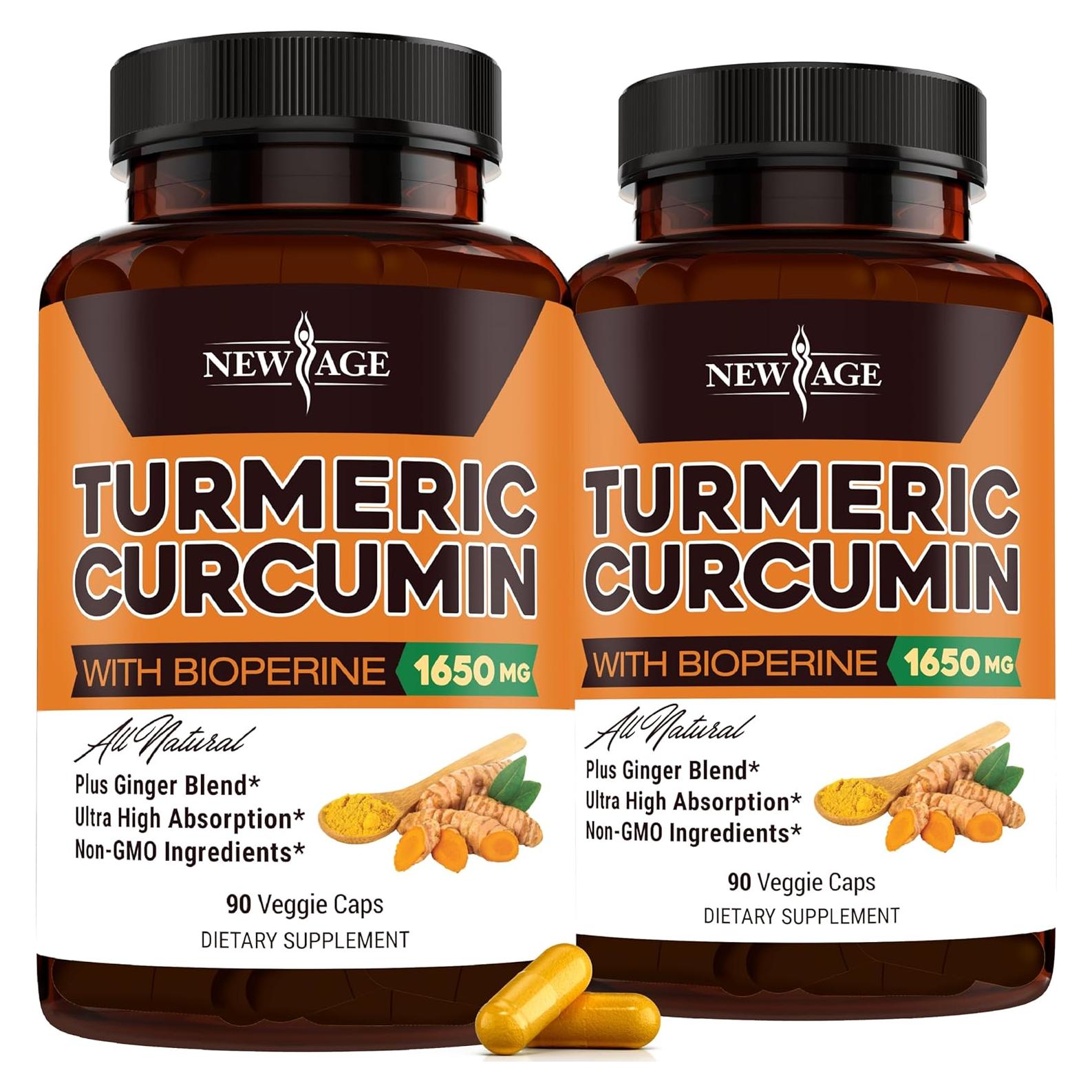 Cápsulas de Cúrcuma Curcumina New Age - 180 Unidades - No OGM