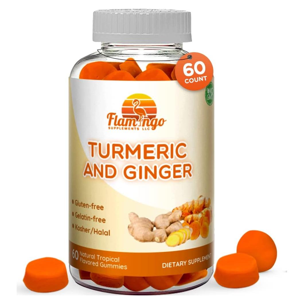 Gomitas Masticables Veganas Flamingo 60 Unidades Cúrcuma Jengibre
