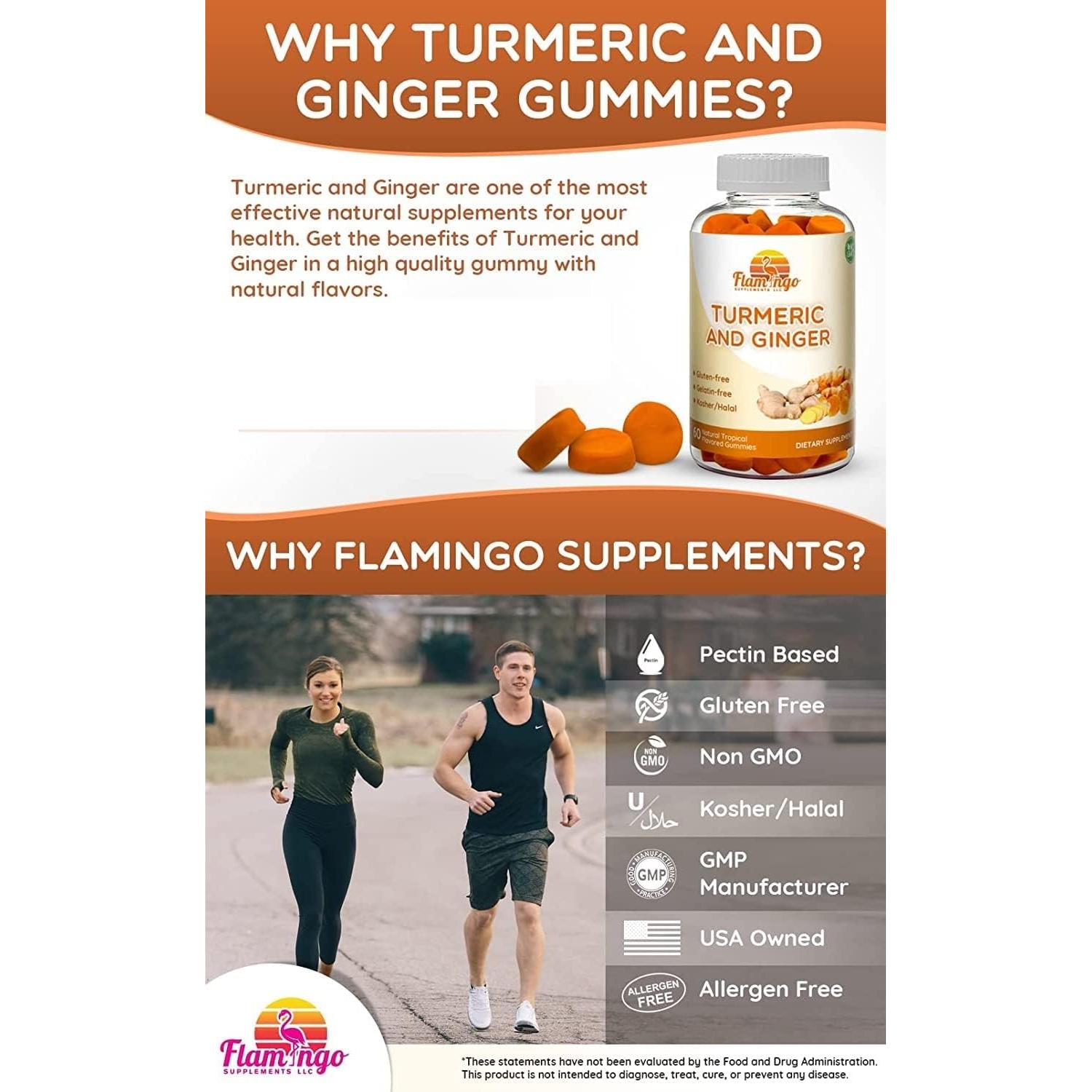 Gomitas Masticables Veganas Flamingo 60 Unidades Cúrcuma Jengibre