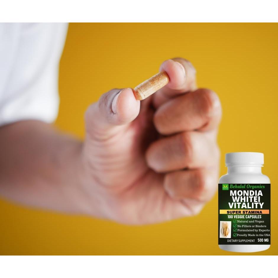 Suplemento Natural Mondia Whitei Behalal 100 Cápsulas Veganas