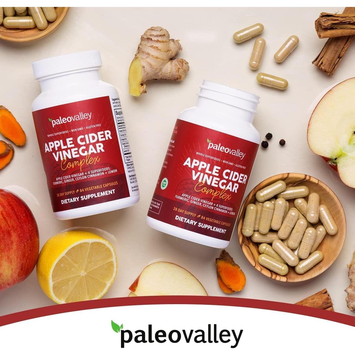 Complejo de Vinagre de Sidra de Manzana Paleovalley - 84 Cápsulas Vegetales