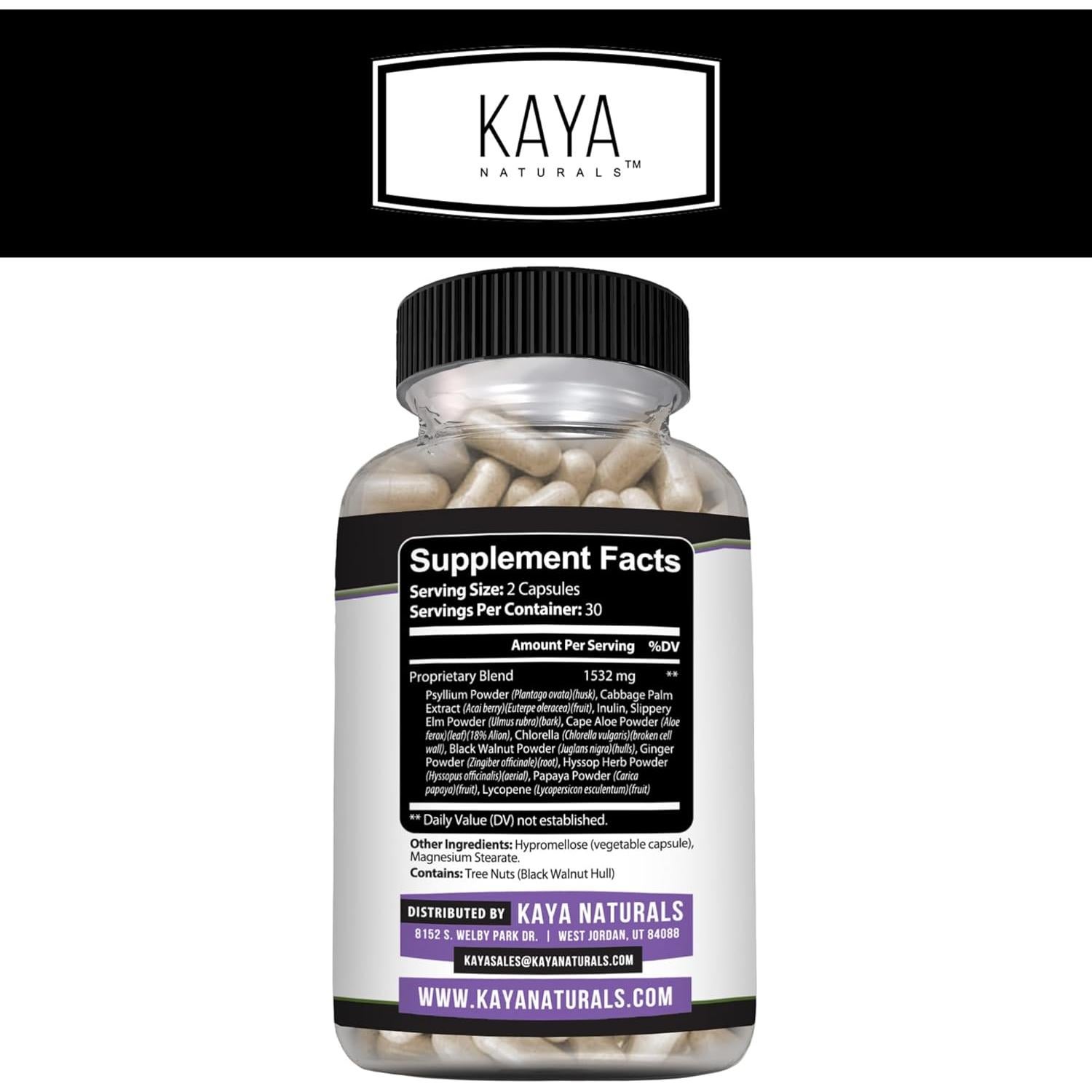 Suplemento Herbal Kaya Naturals MaxDetox 180 Cápsulas 1532 mg