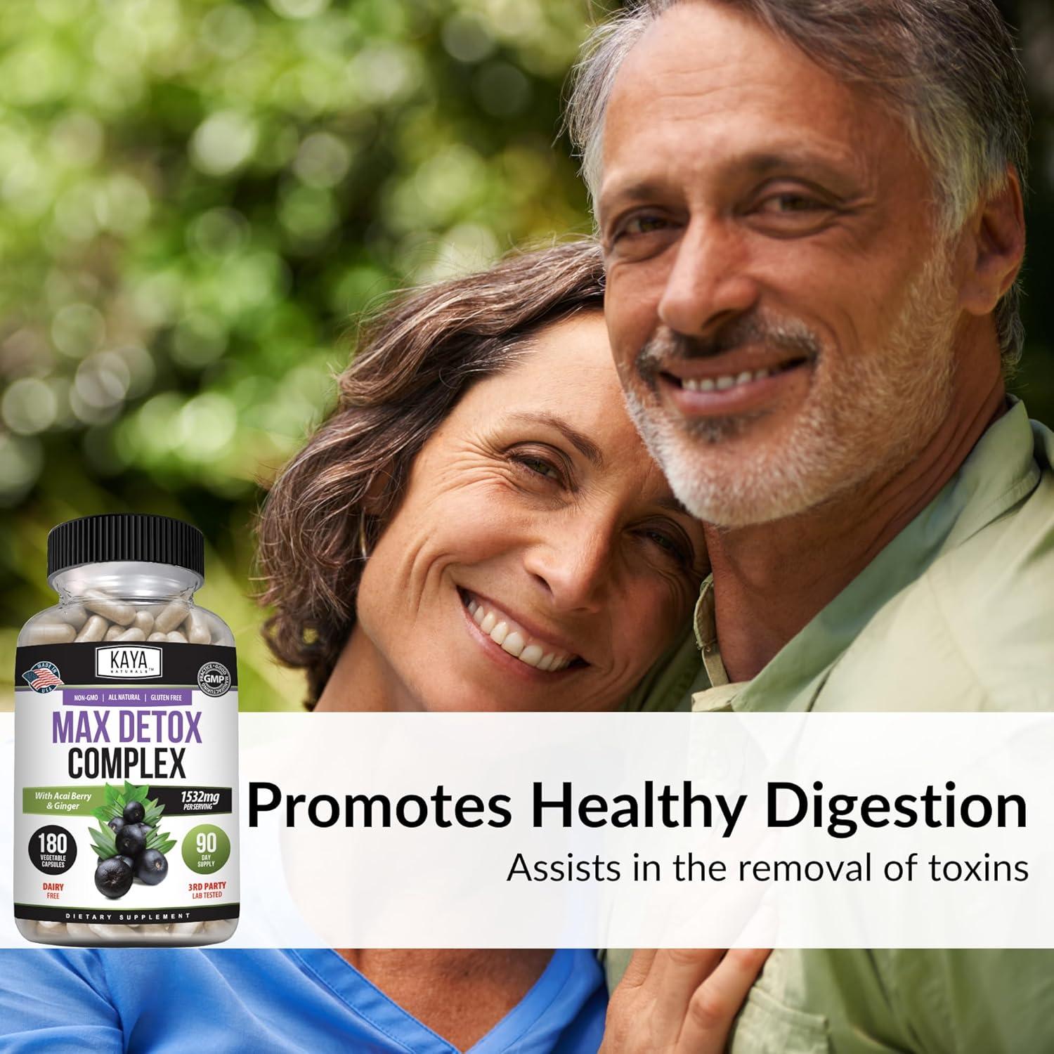 Suplemento Herbal Kaya Naturals MaxDetox 180 Cápsulas 1532 mg