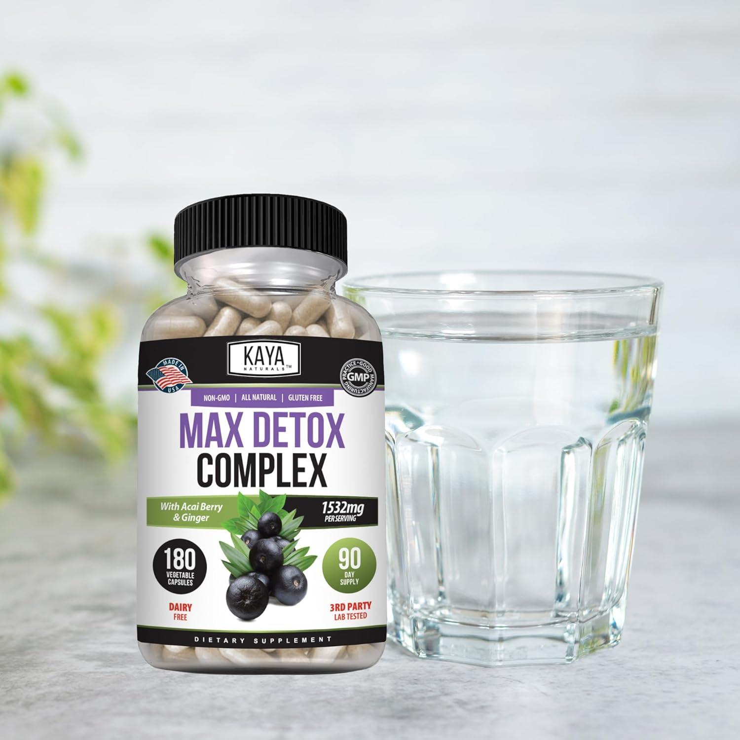 Suplemento Herbal Kaya Naturals MaxDetox 180 Cápsulas 1532 mg