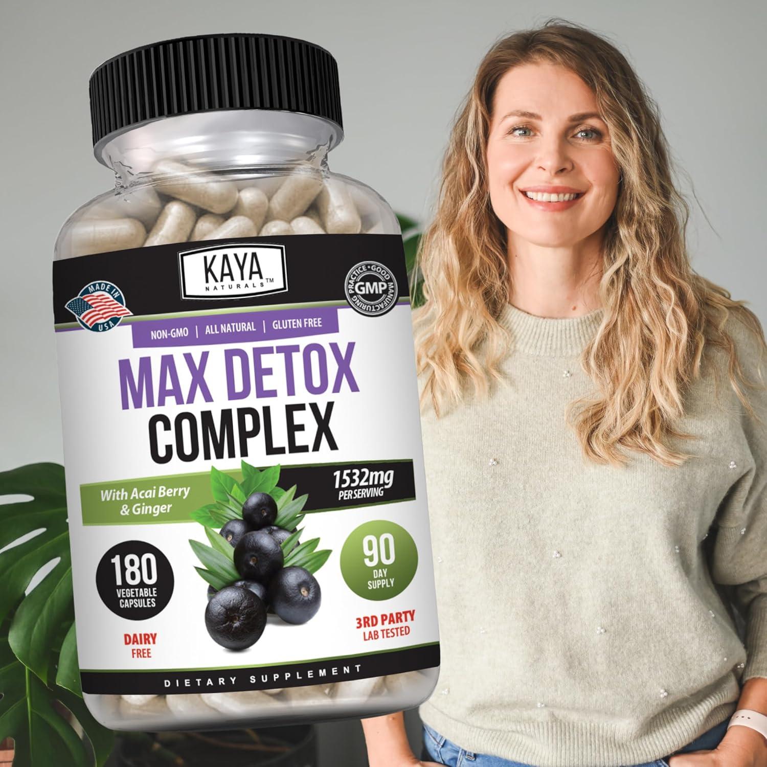 Suplemento Herbal Kaya Naturals MaxDetox 180 Cápsulas 1532 mg