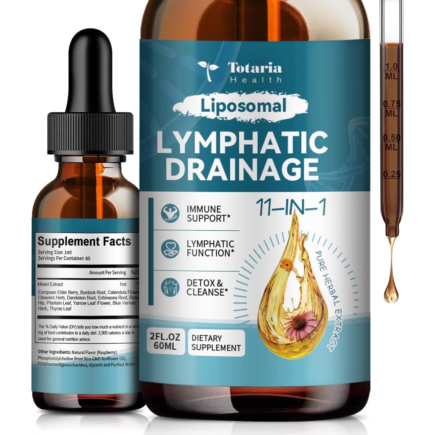 Gotas Linfáticas Orgánicas Totaria 2 Fl Oz - Drenaje 11 en 1